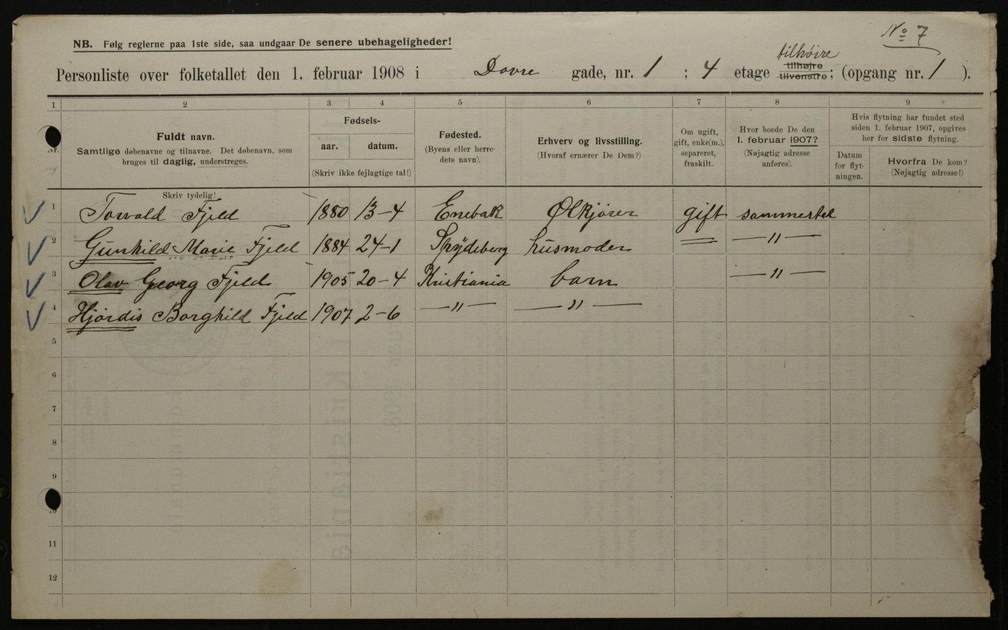 OBA, Municipal Census 1908 for Kristiania, 1908, p. 14929