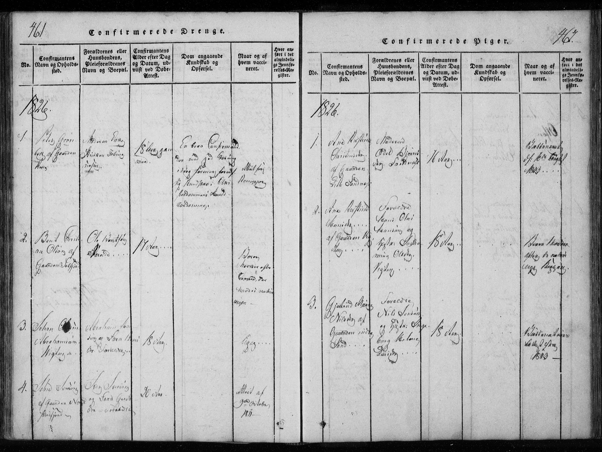 Ministerialprotokoller, klokkerbøker og fødselsregistre - Nordland, AV/SAT-A-1459/885/L1201: Parish register (official) no. 885A02, 1820-1837, p. 461-462