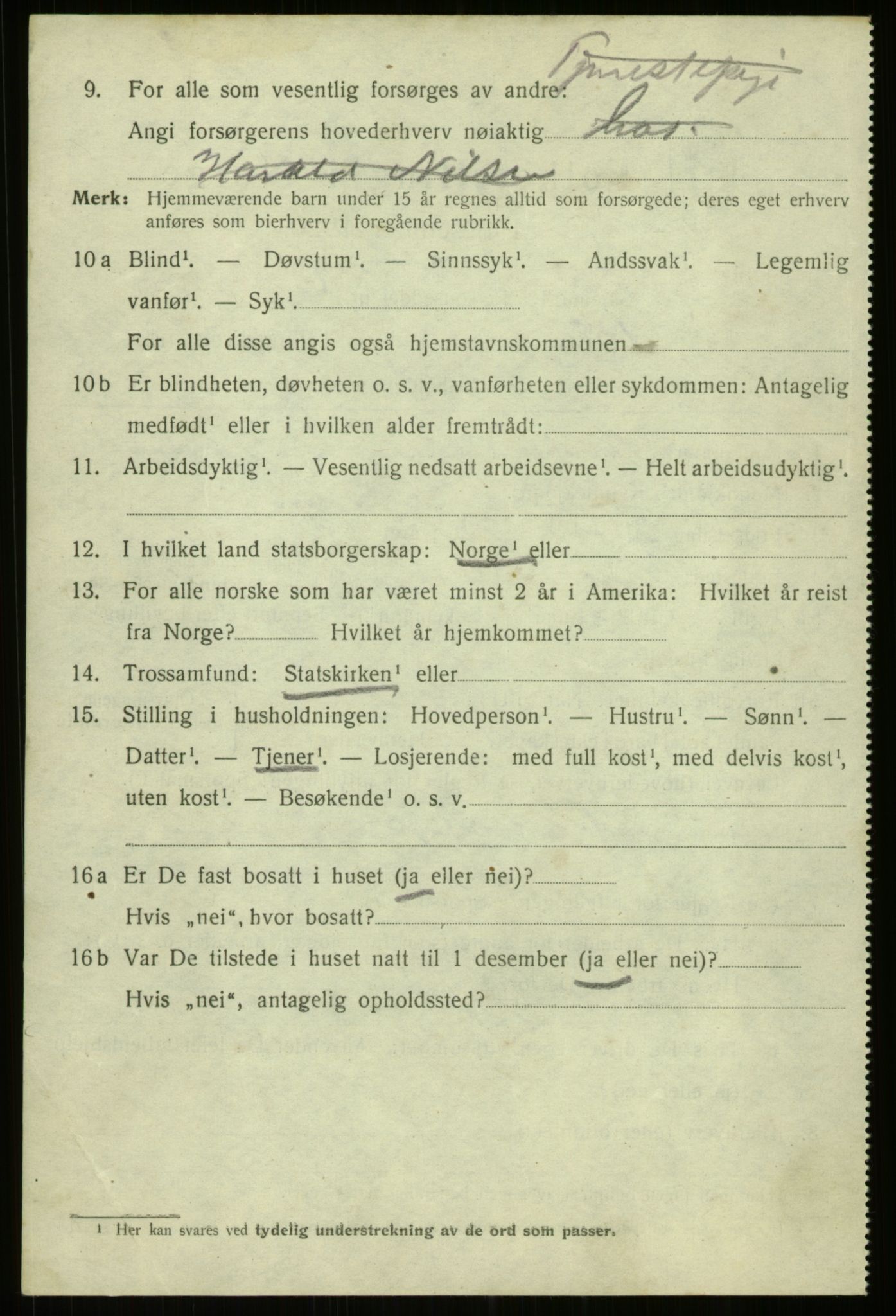 SAB, 1920 census for Bergen, 1920, p. 240837