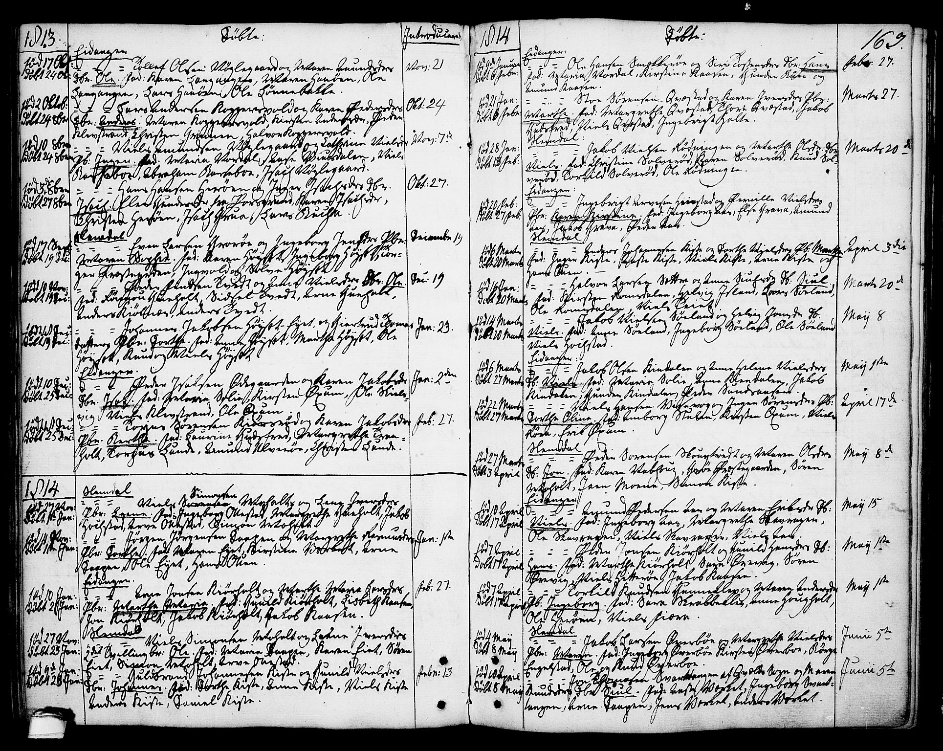 Eidanger kirkebøker, SAKO/A-261/F/Fa/L0006: Parish register (official) no. 6, 1764-1814, p. 163