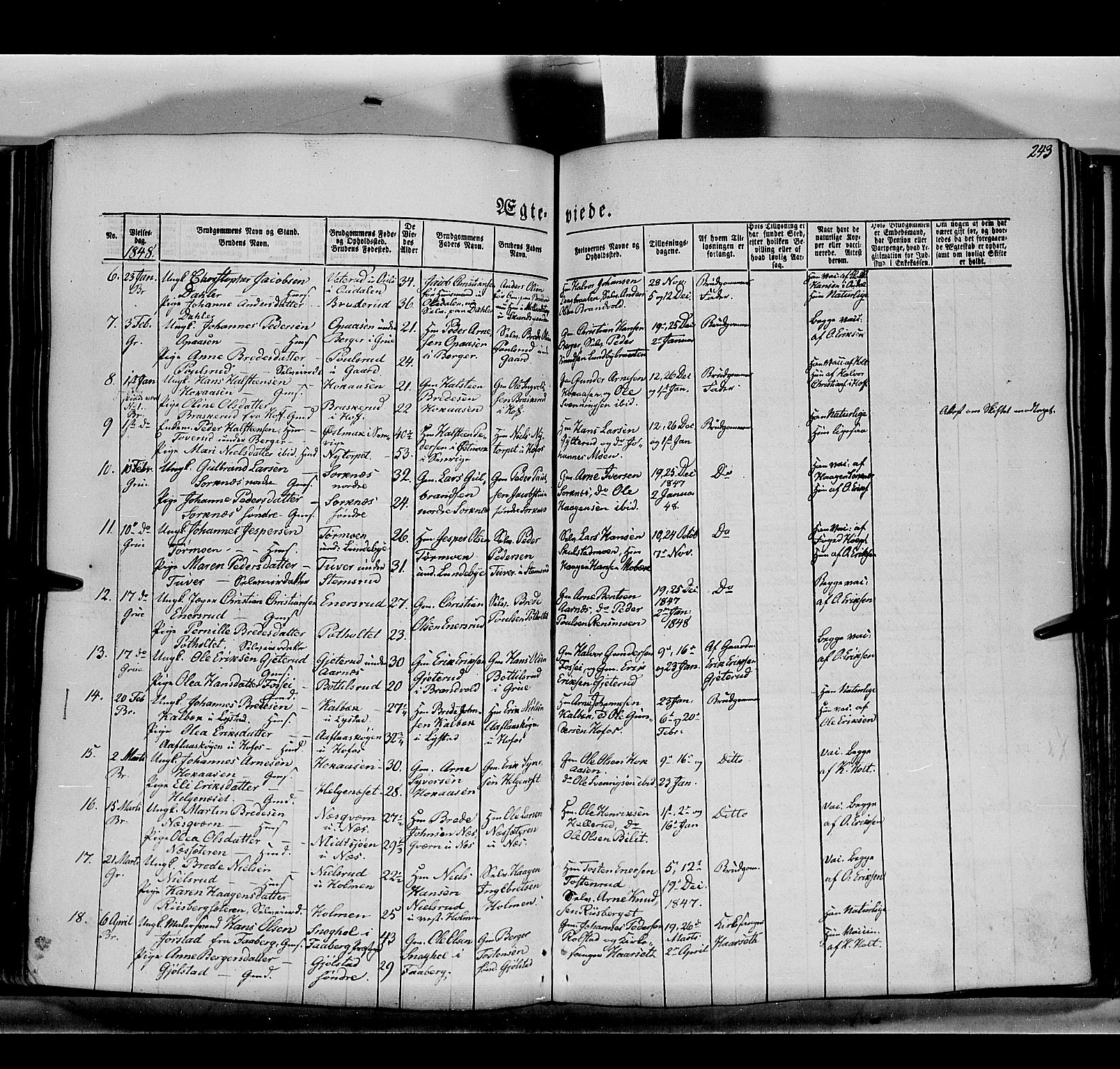 Grue prestekontor, AV/SAH-PREST-036/H/Ha/Haa/L0008: Parish register (official) no. 8, 1847-1858, p. 243