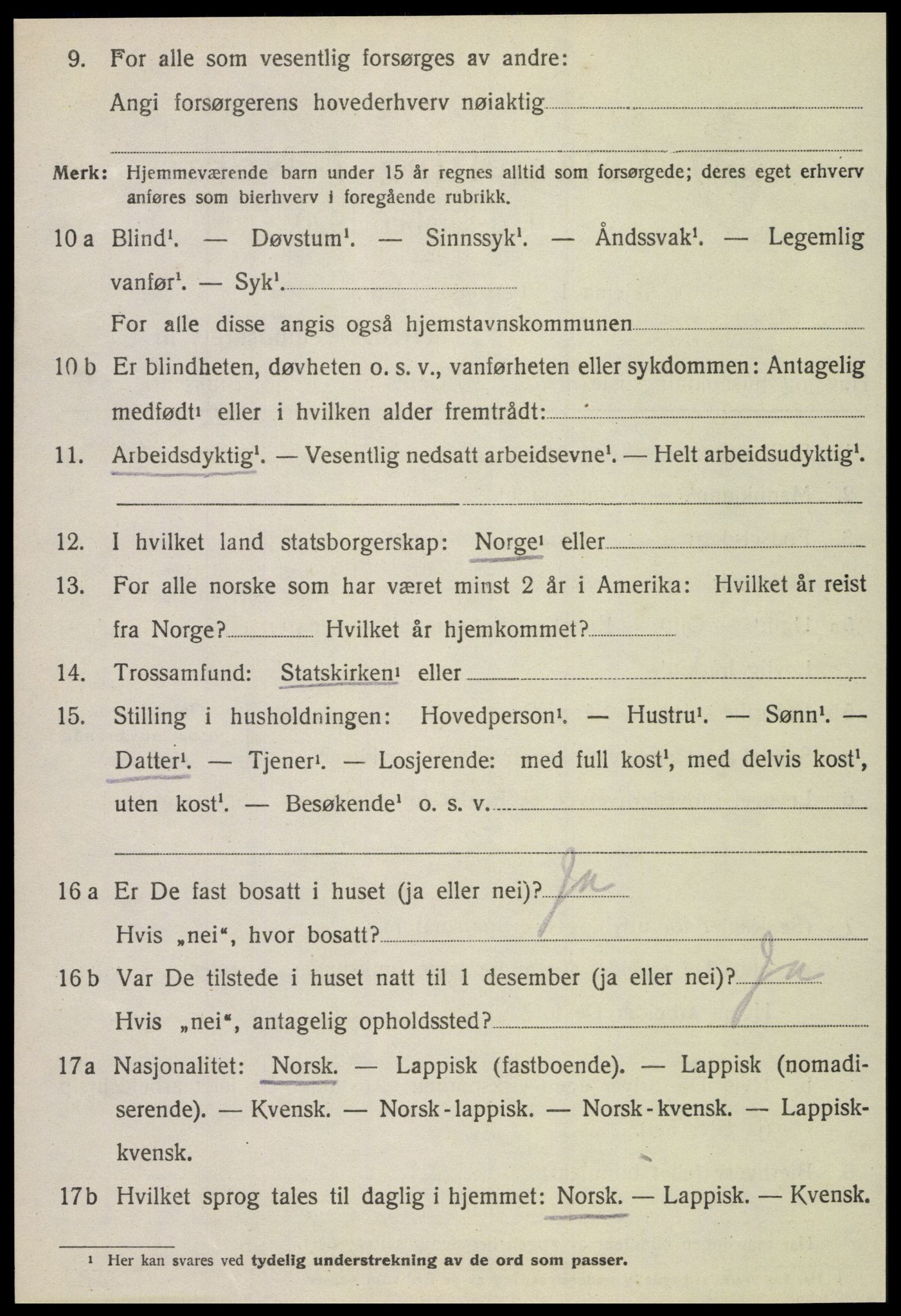 SAT, 1920 census for Lurøy, 1920, p. 5174