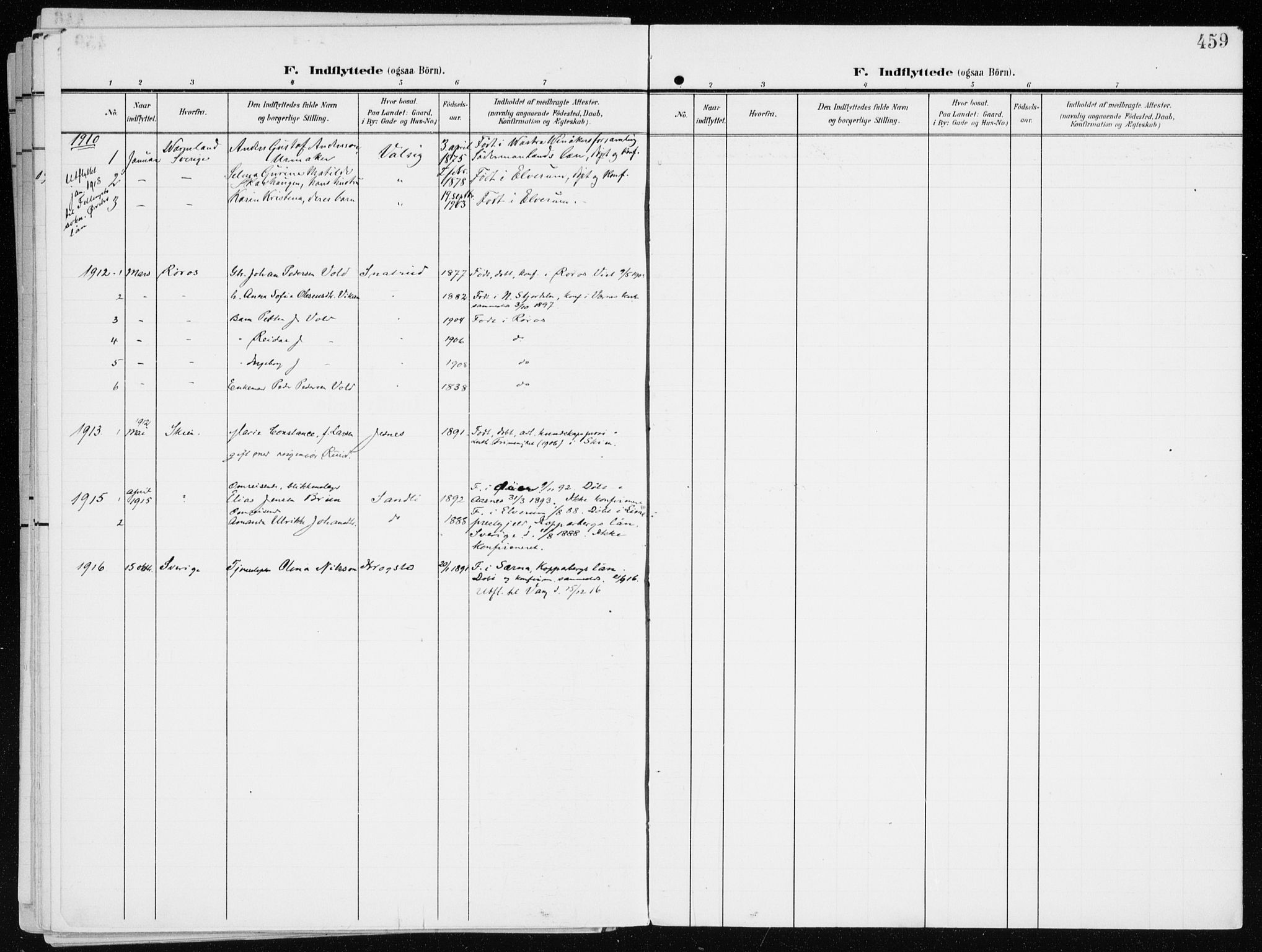 Furnes prestekontor, AV/SAH-PREST-012/K/Ka/L0001: Parish register (official) no. 1, 1907-1935, p. 459