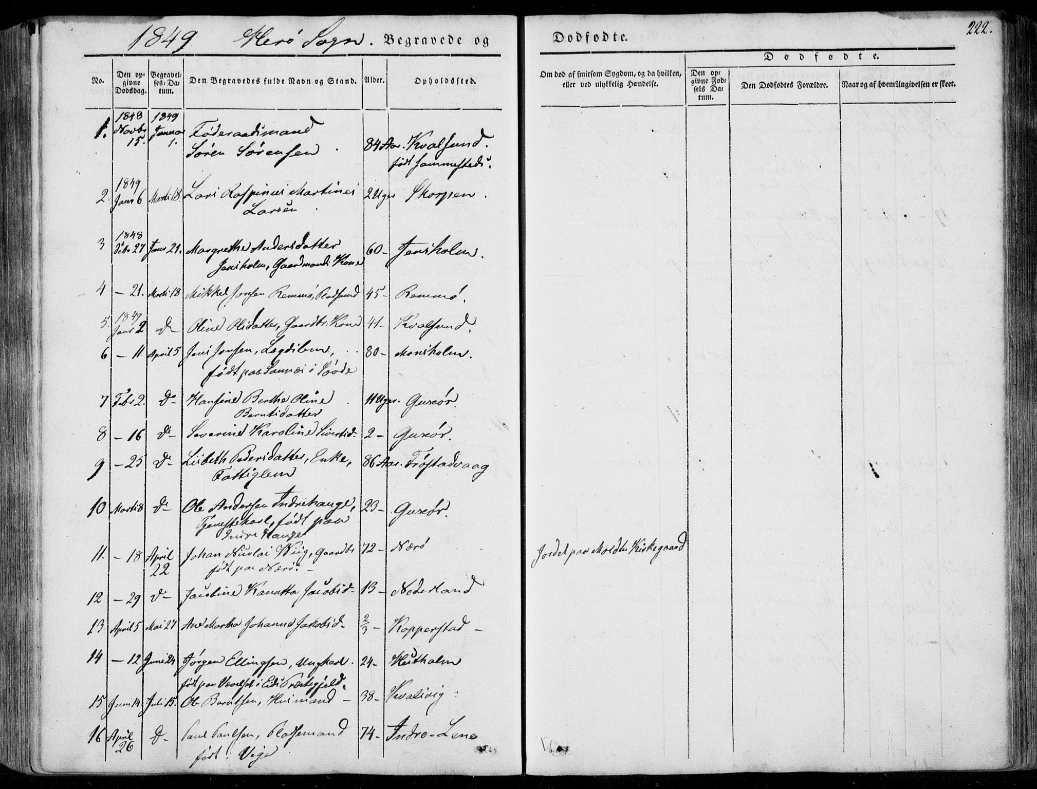 Ministerialprotokoller, klokkerbøker og fødselsregistre - Møre og Romsdal, AV/SAT-A-1454/507/L0070: Parish register (official) no. 507A05, 1842-1873, p. 222