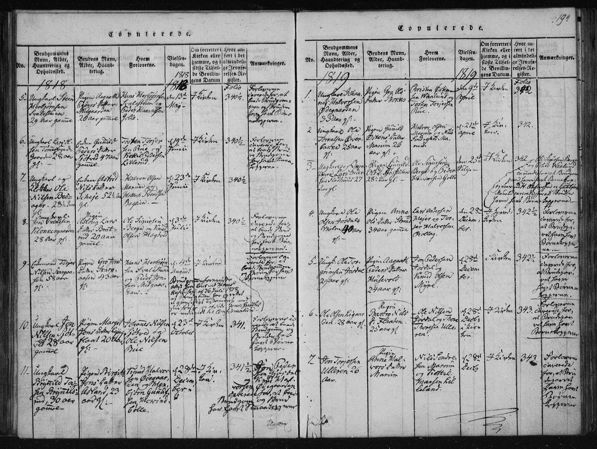 Tinn kirkebøker, AV/SAKO-A-308/F/Fa/L0004: Parish register (official) no. I 4, 1815-1843, p. 193b-194a