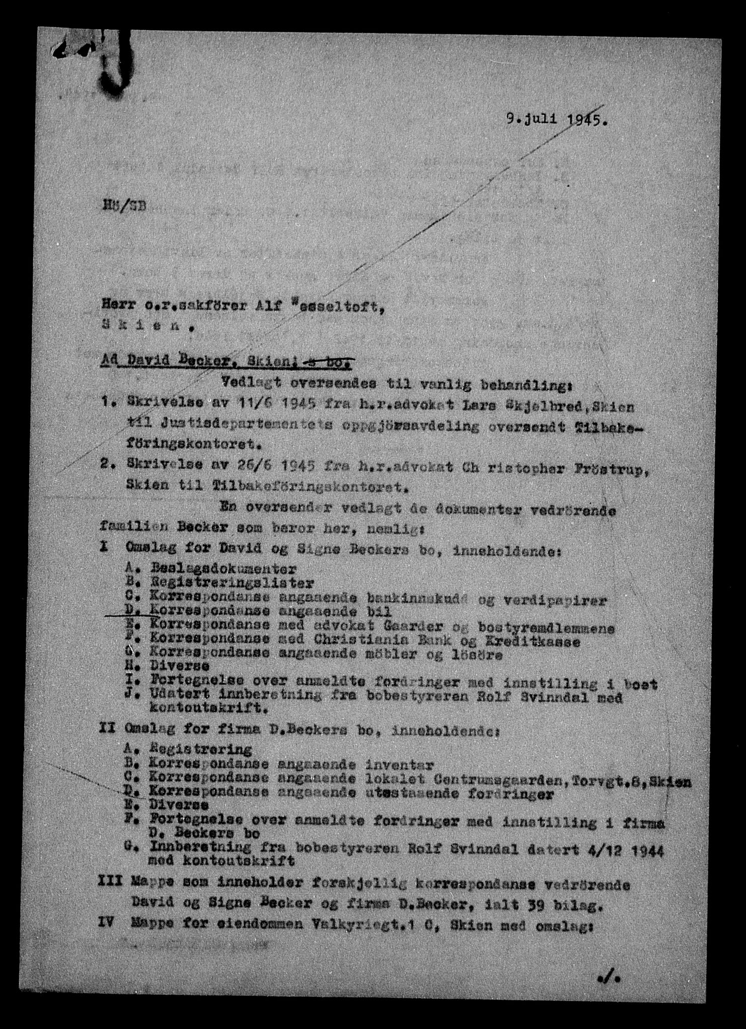 Justisdepartementet, Tilbakeføringskontoret for inndratte formuer, AV/RA-S-1564/H/Hc/Hcd/L0989: --, 1945-1947, p. 494