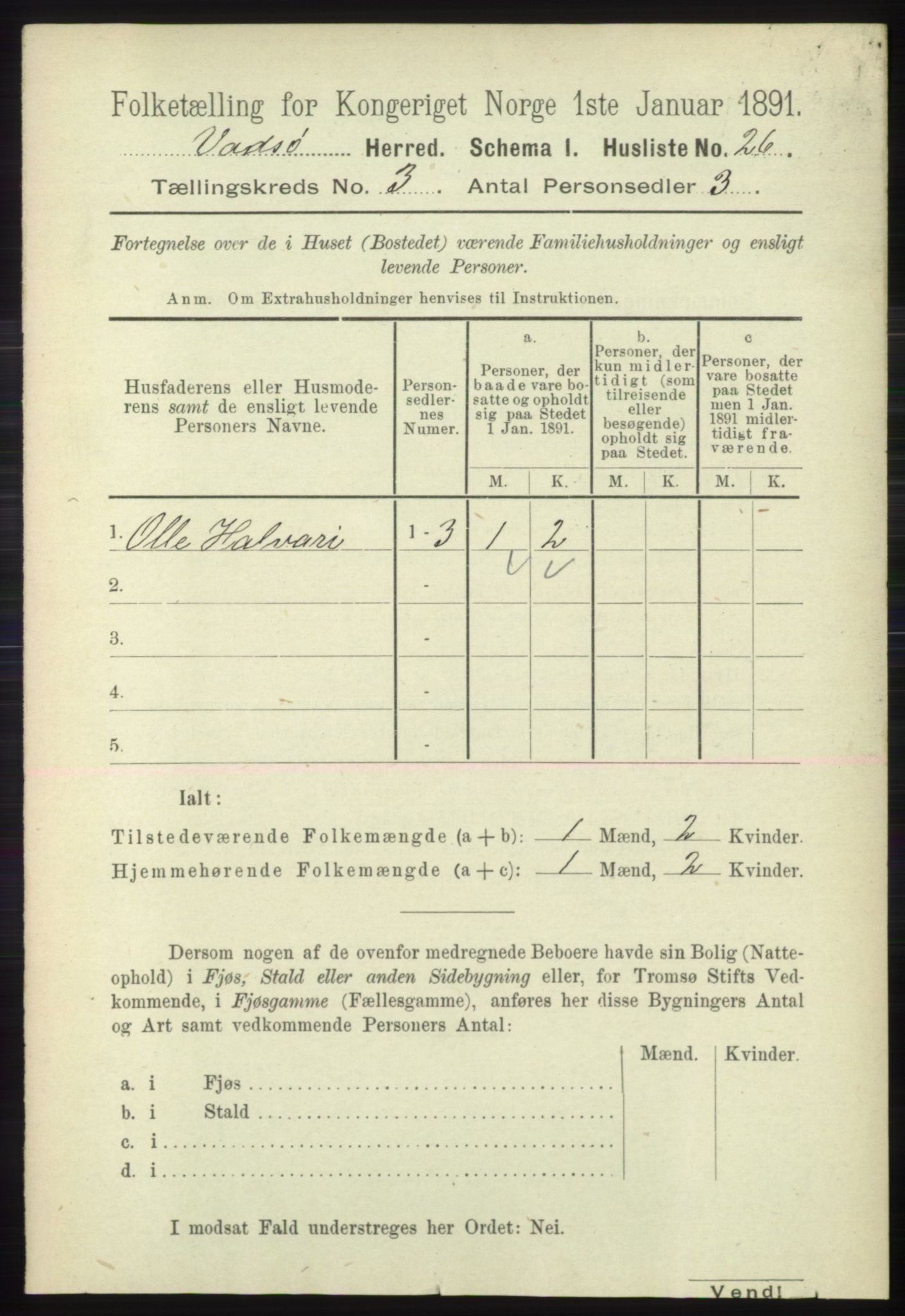 RA, 1891 census for 2029 Vadsø, 1891, p. 795