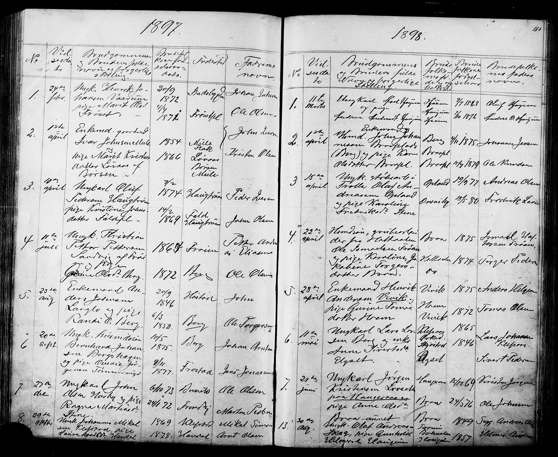 Ministerialprotokoller, klokkerbøker og fødselsregistre - Sør-Trøndelag, SAT/A-1456/612/L0387: Parish register (copy) no. 612C03, 1874-1908, p. 188