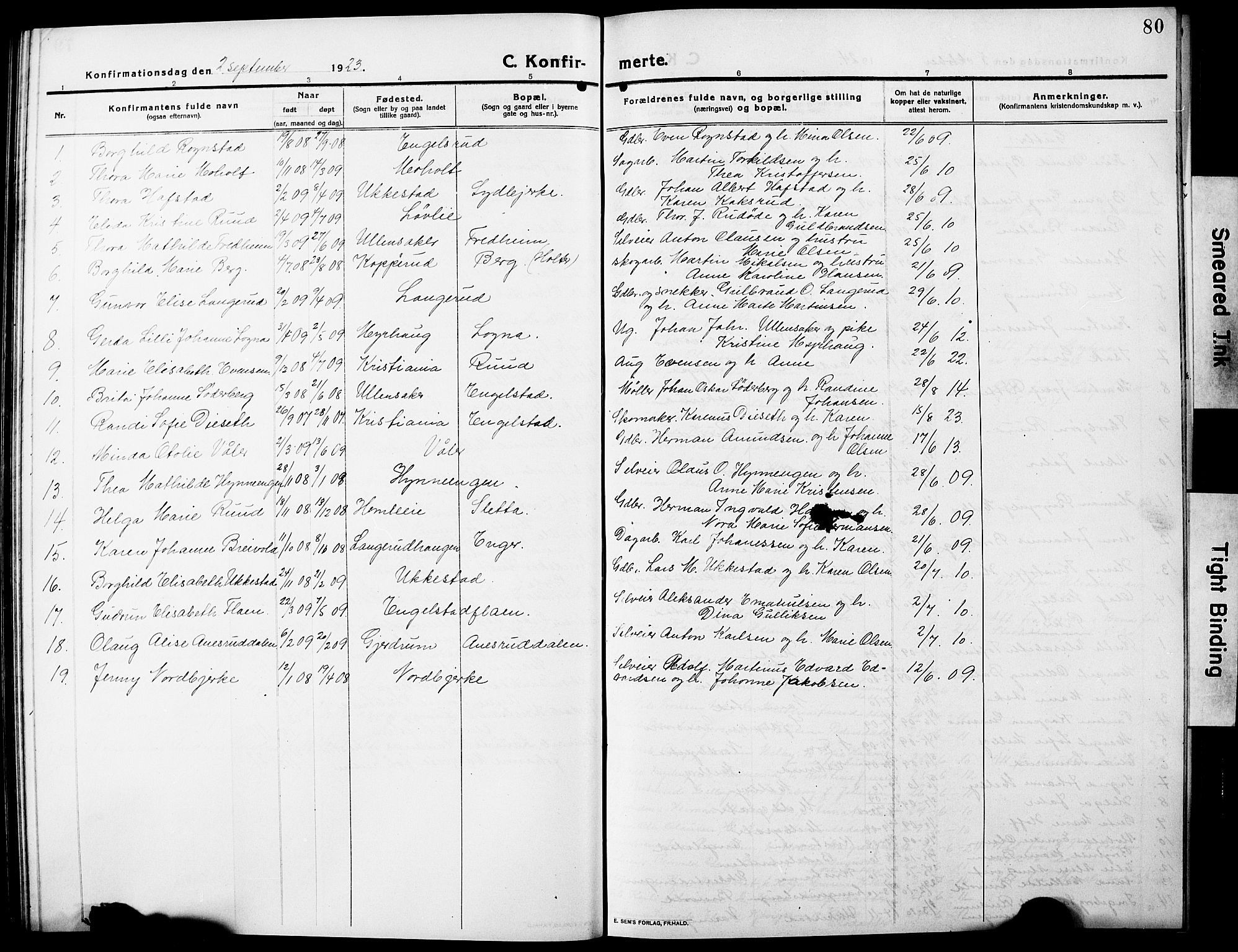 Nannestad prestekontor Kirkebøker, SAO/A-10414a/G/Ga/L0003: Parish register (copy) no. I 3, 1914-1929, p. 80