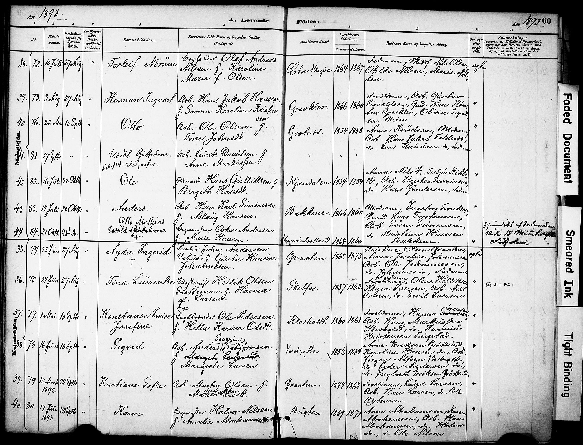 Solum kirkebøker, AV/SAKO-A-306/F/Fa/L0010: Parish register (official) no. I 10, 1888-1898, p. 60