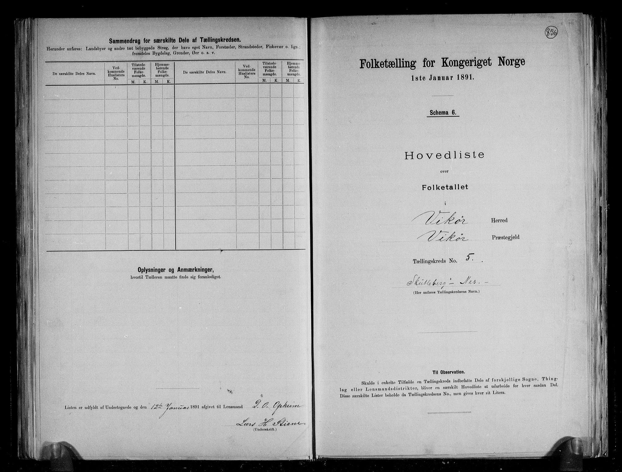 RA, 1891 census for 1238 Vikør, 1891, p. 13