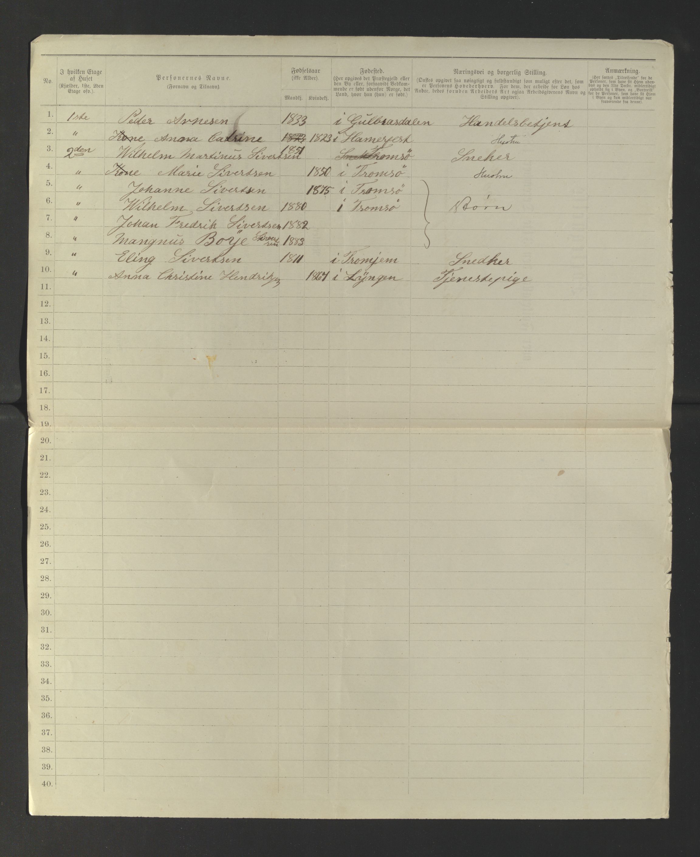 SATØ, 1885 census for 1902 Tromsø, 1885, p. 499b