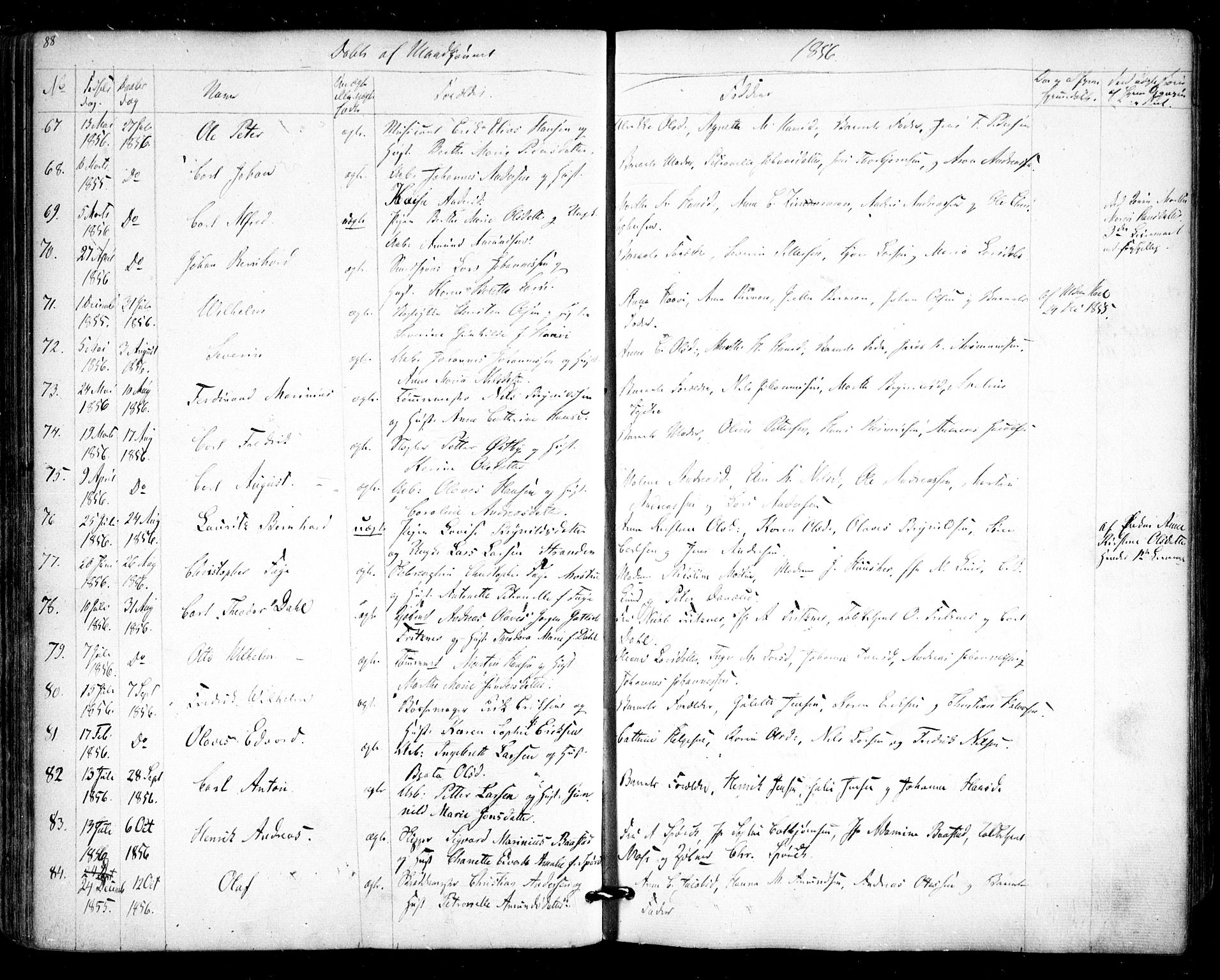 Halden prestekontor Kirkebøker, AV/SAO-A-10909/F/Fa/L0006: Parish register (official) no. I 6, 1845-1856, p. 88