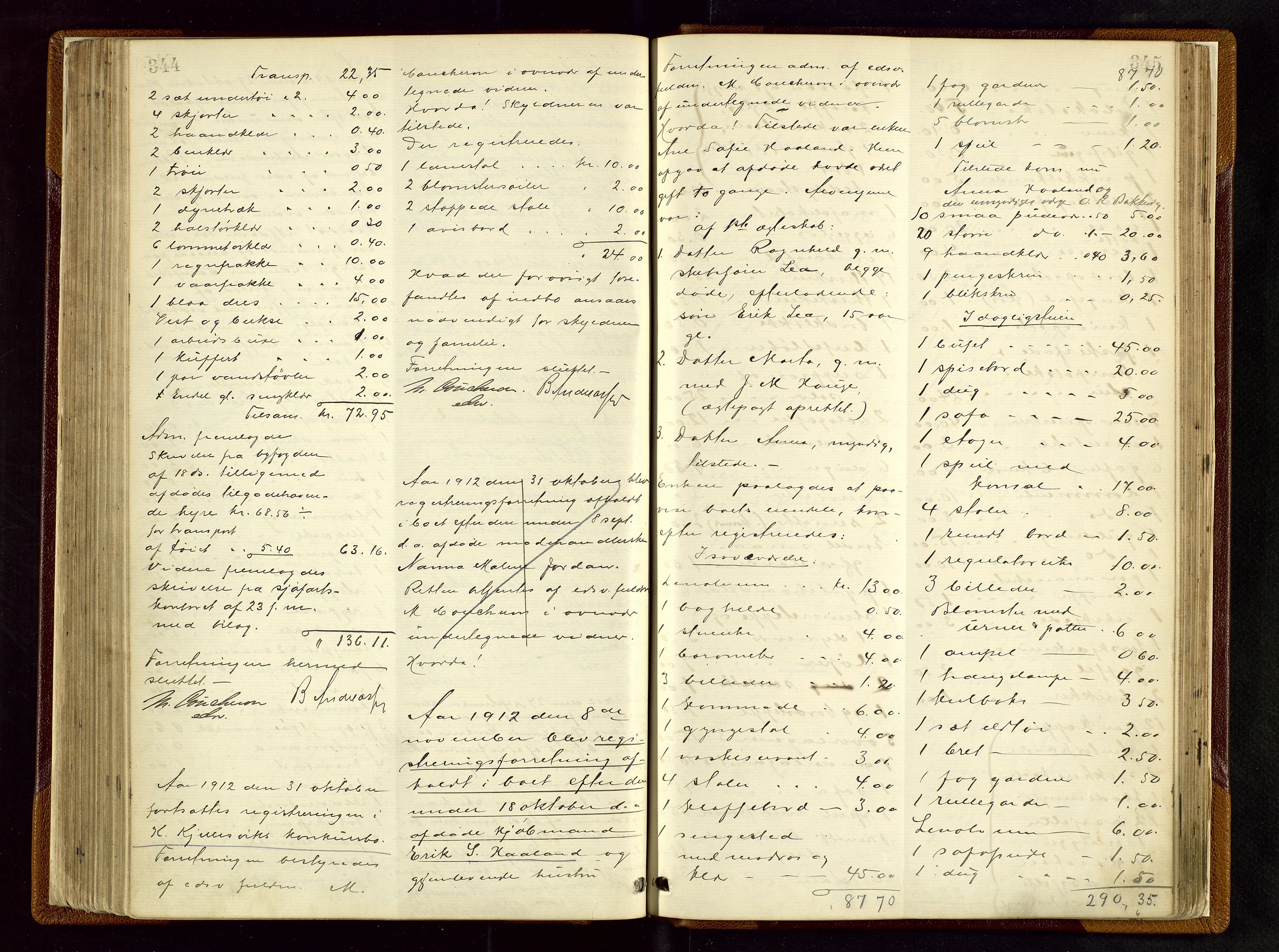 Haugesund tingrett, AV/SAST-A-101415/01/IV/IVB/L0003: Skifteregistreringsprotokoll, med register, 1898-1914, p. 344-345