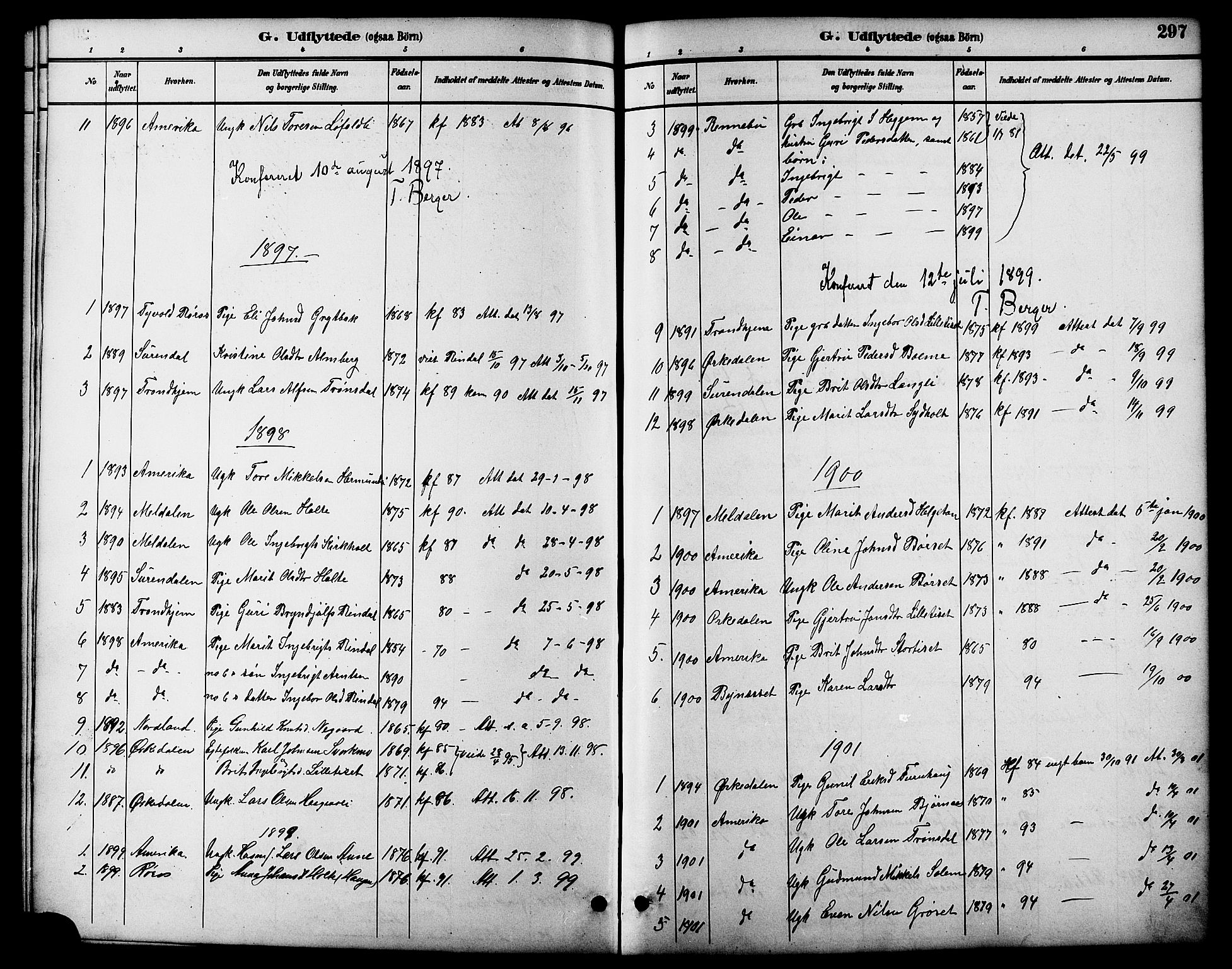 Ministerialprotokoller, klokkerbøker og fødselsregistre - Møre og Romsdal, SAT/A-1454/598/L1078: Parish register (copy) no. 598C03, 1892-1909, p. 297