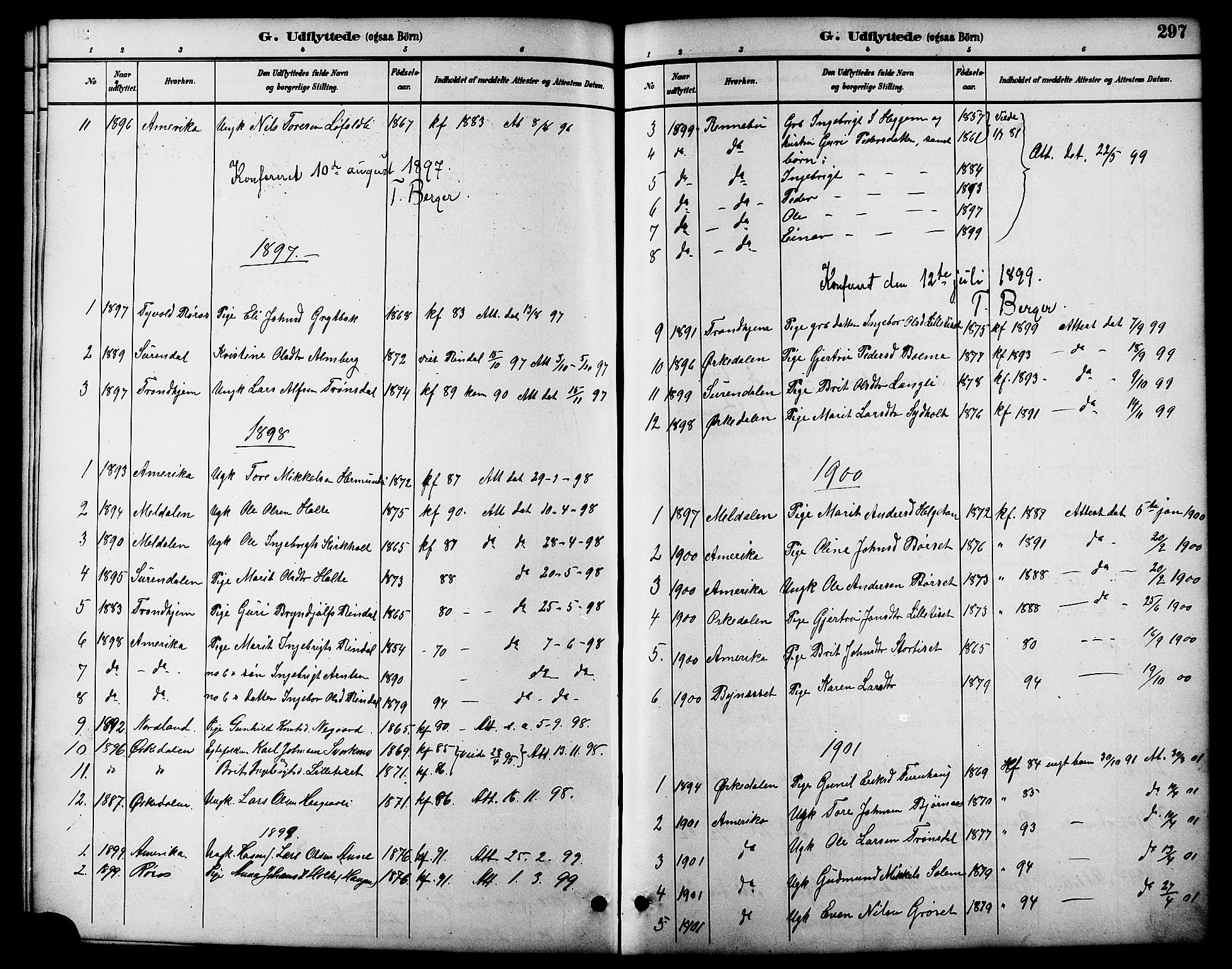 Ministerialprotokoller, klokkerbøker og fødselsregistre - Møre og Romsdal, AV/SAT-A-1454/598/L1078: Parish register (copy) no. 598C03, 1892-1909, p. 297
