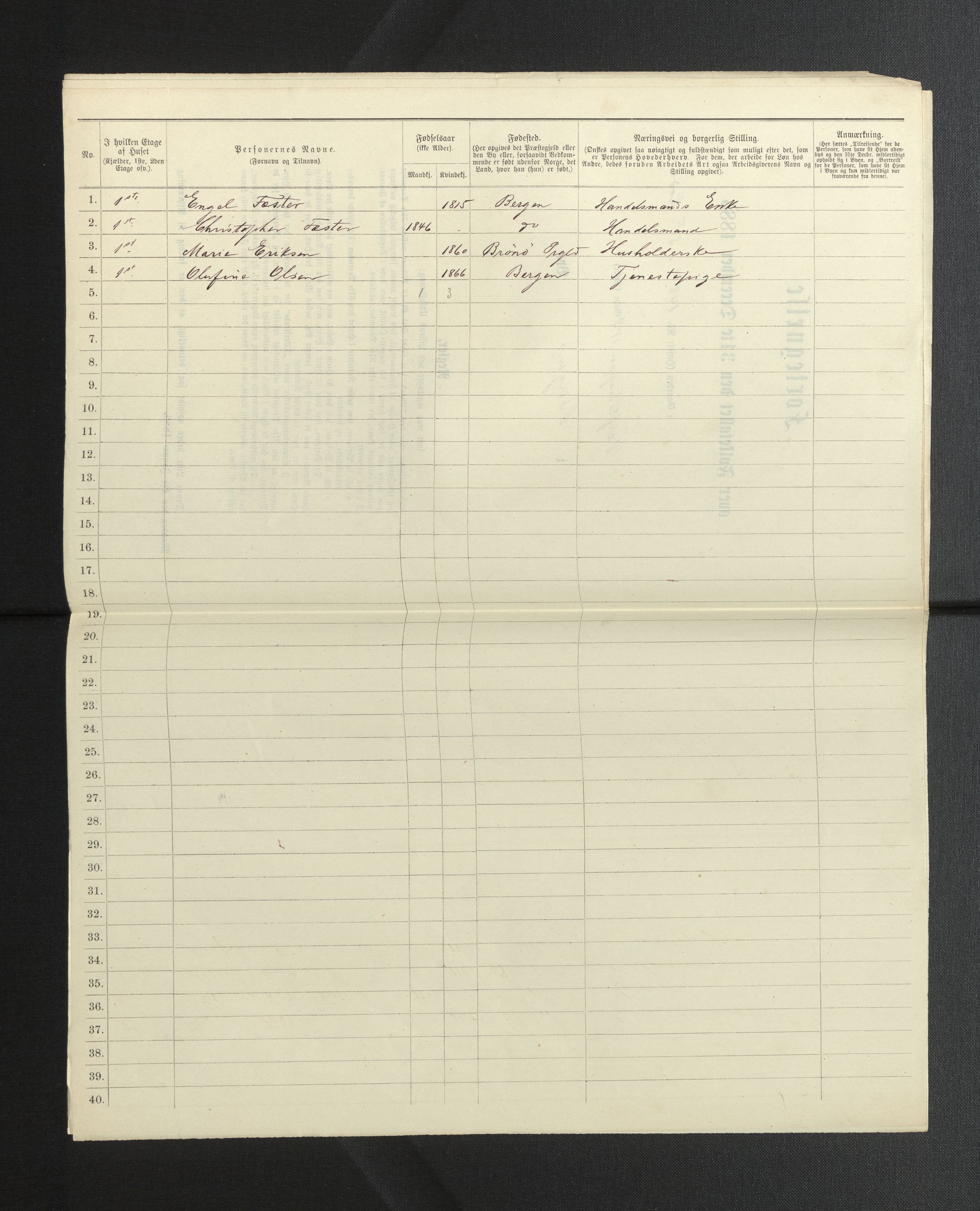 SAB, 1885 census for 1301 Bergen, 1885, p. 7957