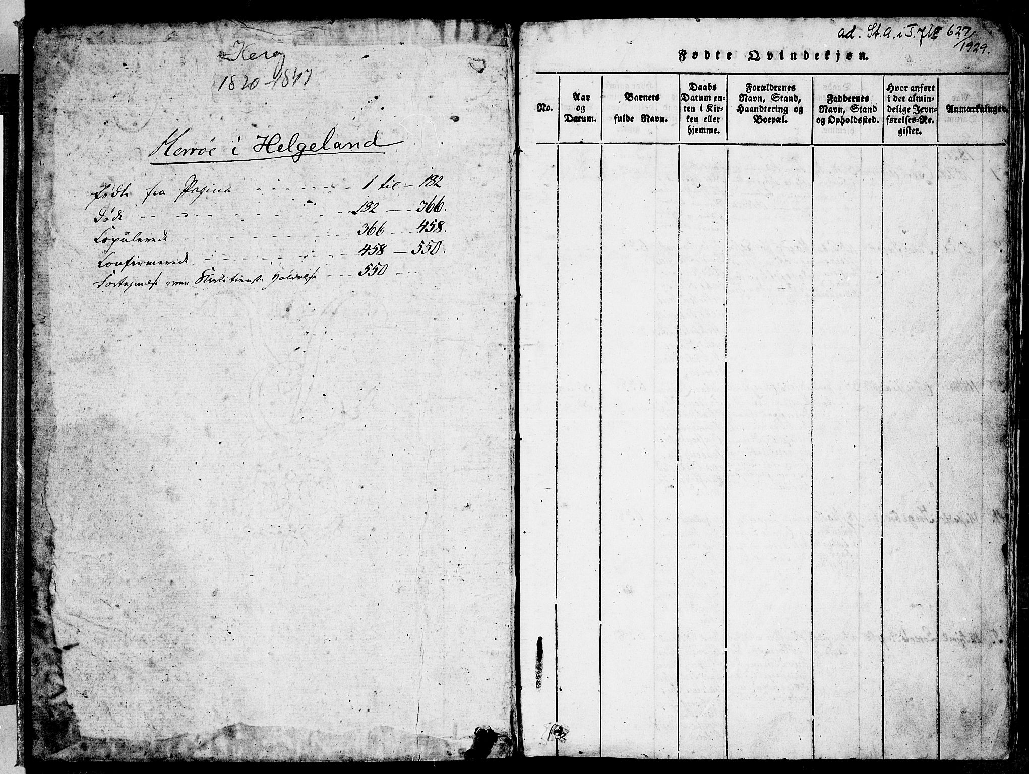 Ministerialprotokoller, klokkerbøker og fødselsregistre - Nordland, AV/SAT-A-1459/834/L0510: Parish register (copy) no. 834C01, 1820-1847