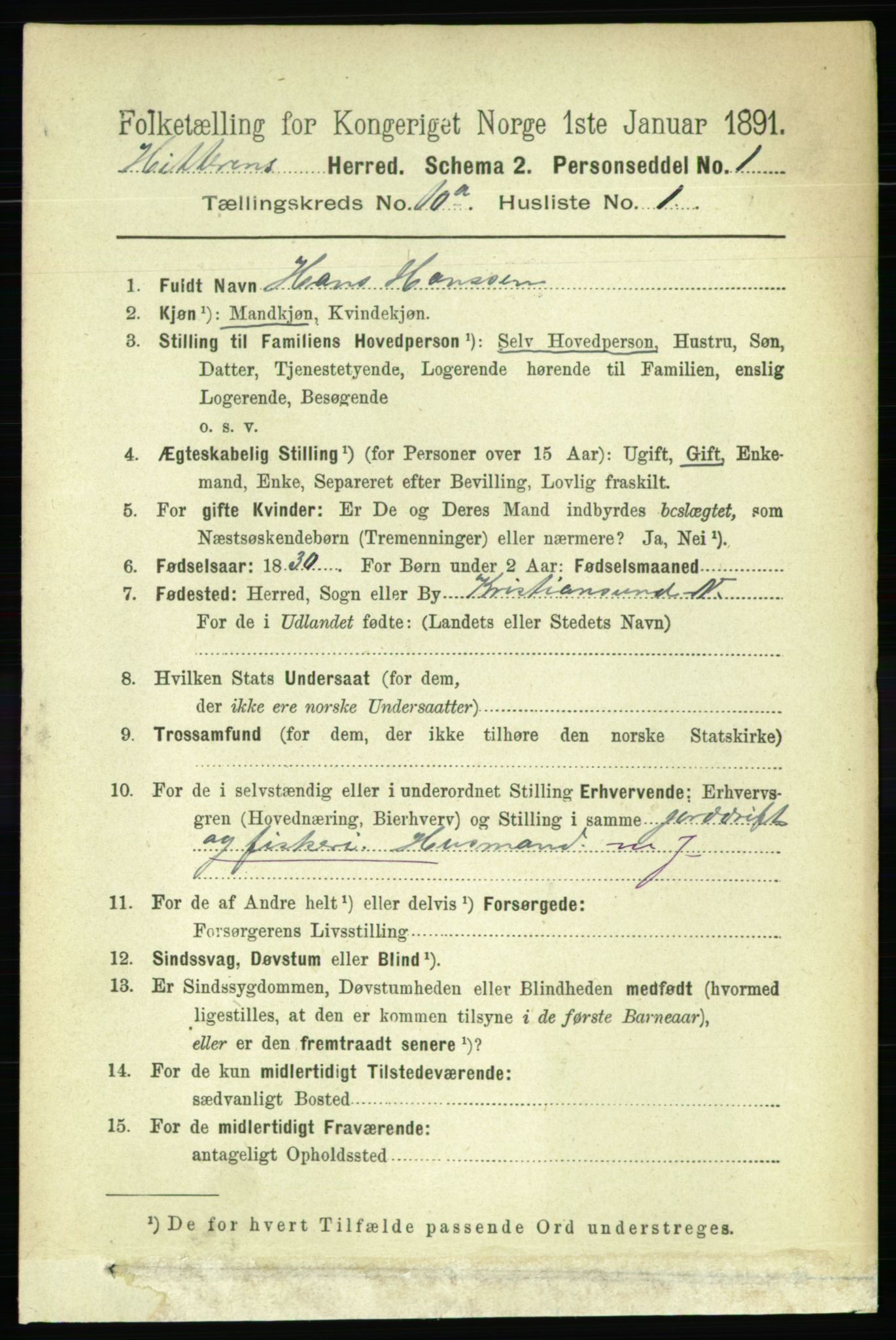 RA, 1891 census for 1617 Hitra, 1891, p. 2225