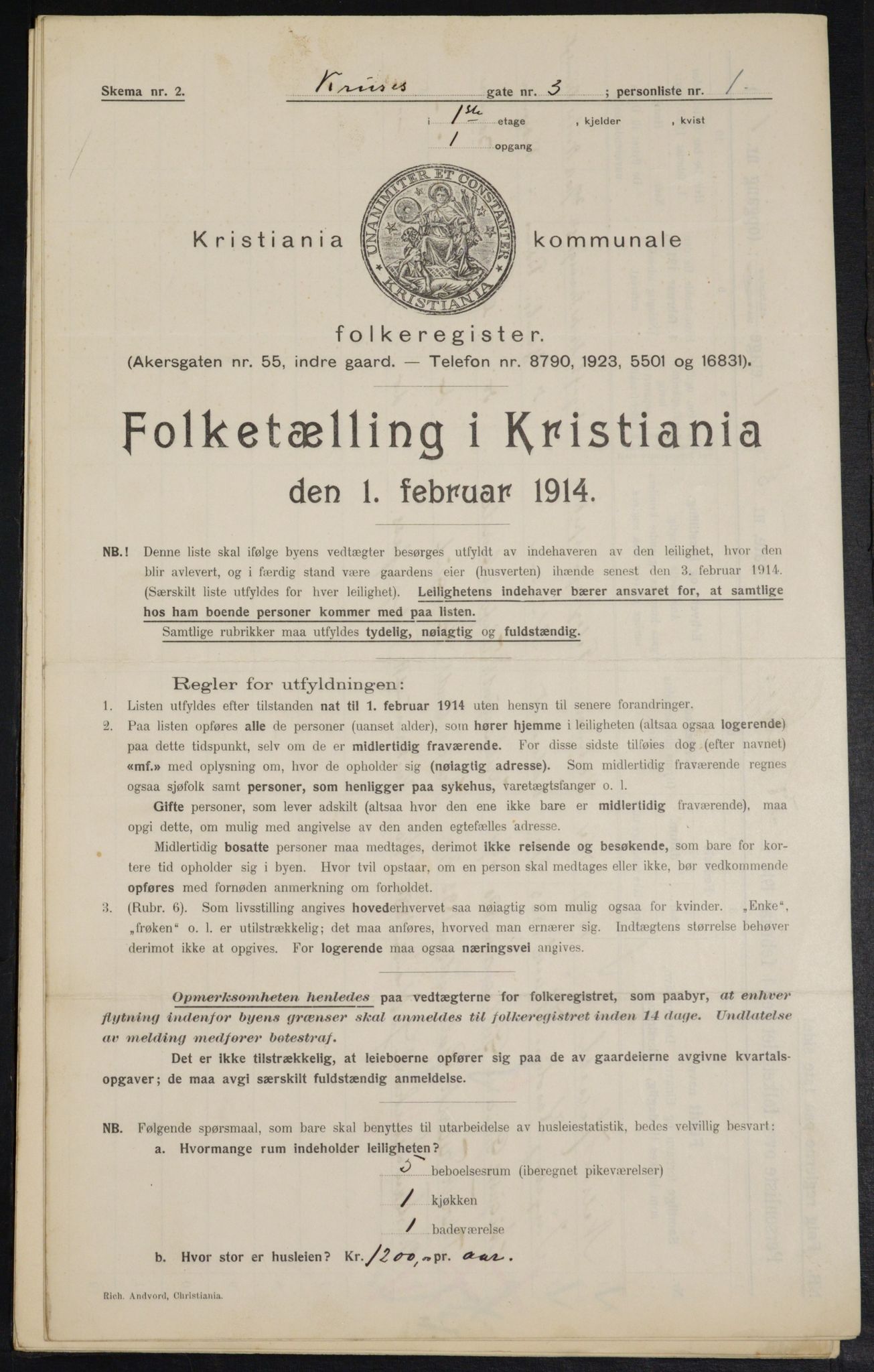 OBA, Municipal Census 1914 for Kristiania, 1914, p. 54859