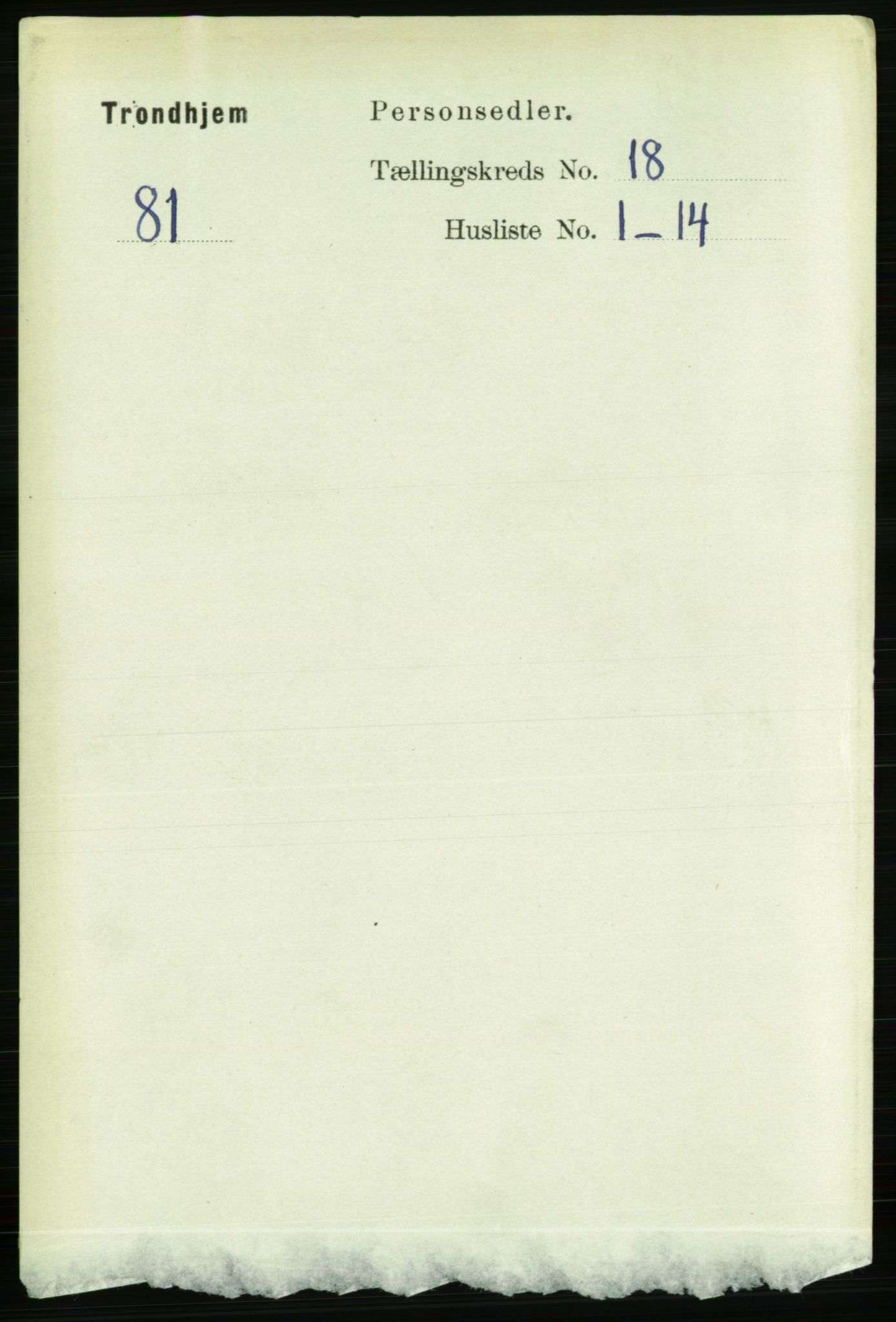 RA, 1891 census for 1601 Trondheim, 1891, p. 13857