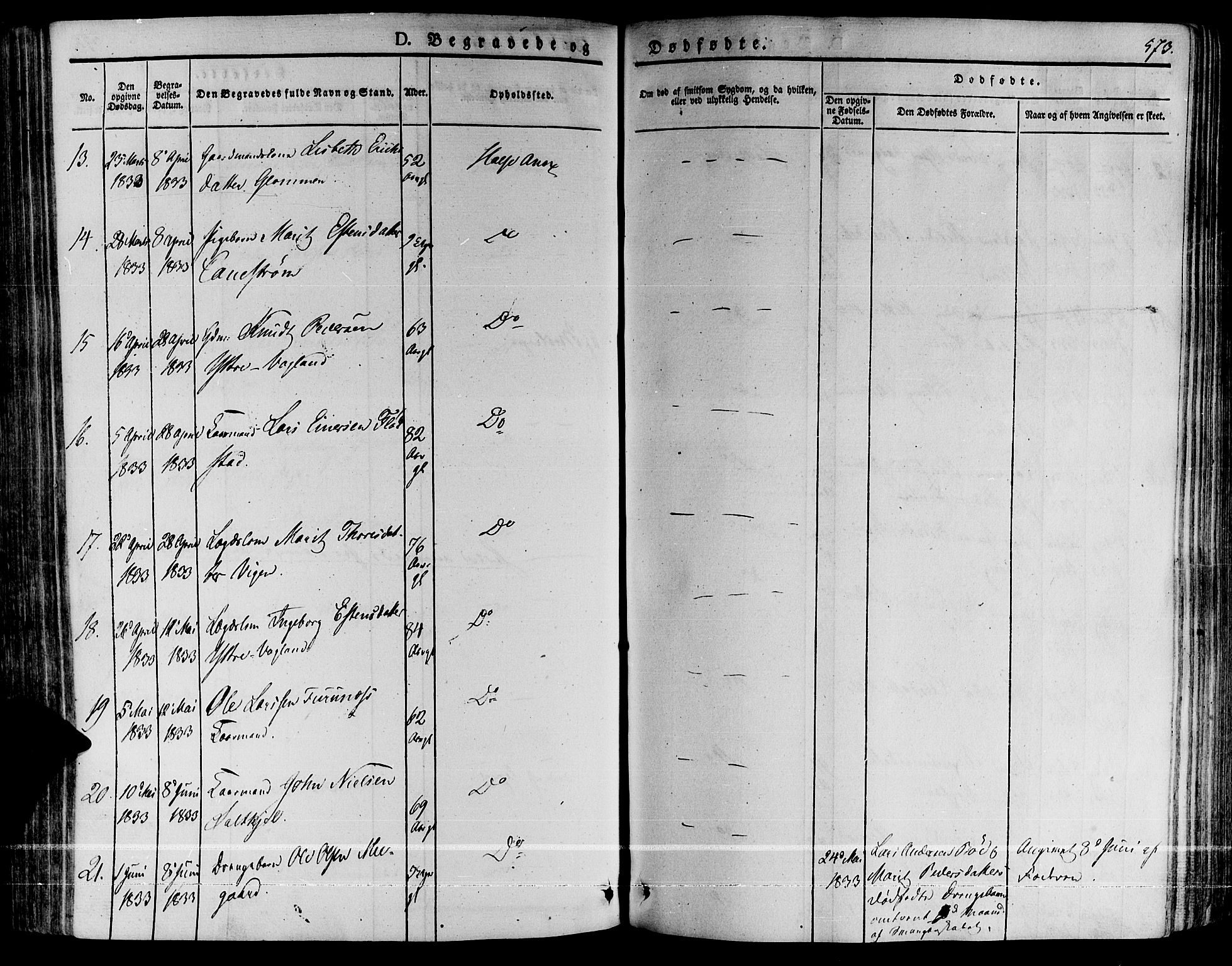 Ministerialprotokoller, klokkerbøker og fødselsregistre - Møre og Romsdal, AV/SAT-A-1454/592/L1025: Parish register (official) no. 592A03 /2, 1831-1849, p. 573