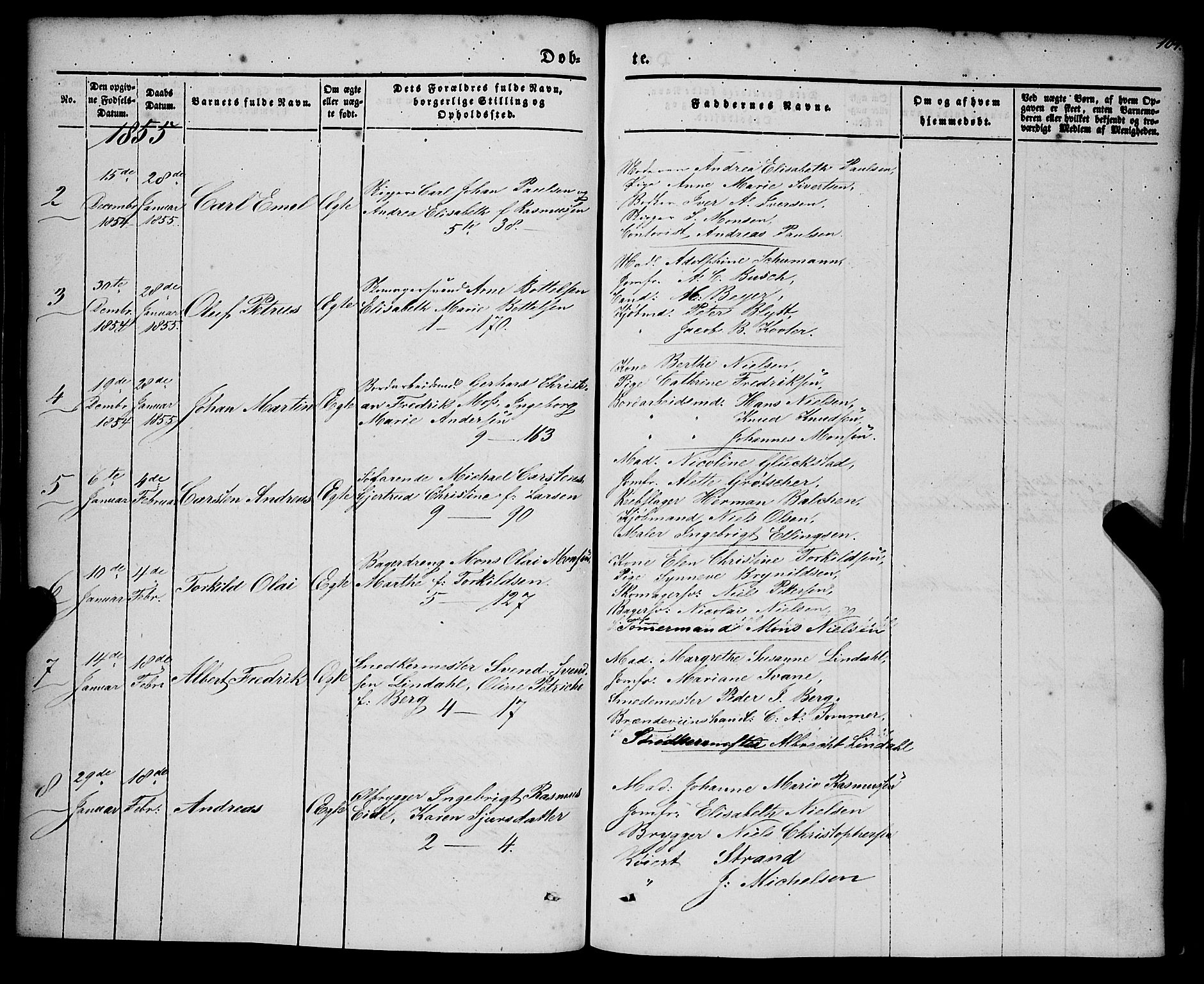 Nykirken Sokneprestembete, AV/SAB-A-77101/H/Haa/L0014: Parish register (official) no. B 1, 1844-1858, p. 104