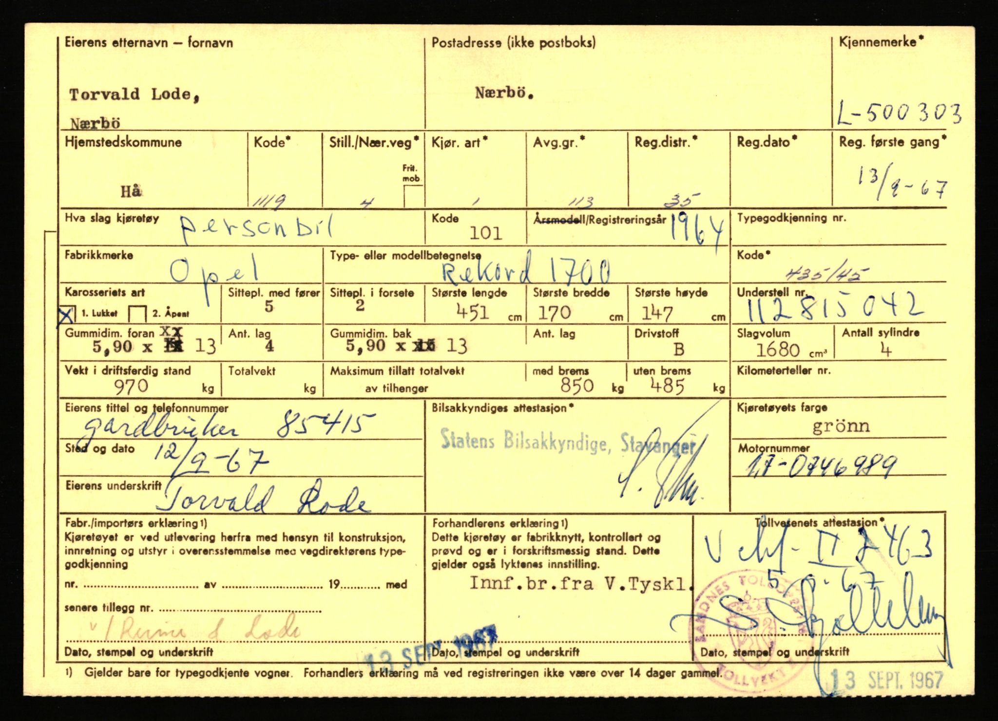 Stavanger trafikkstasjon, AV/SAST-A-101942/0/F/L0077: L-500000 - L-502999, 1930-1971, p. 209