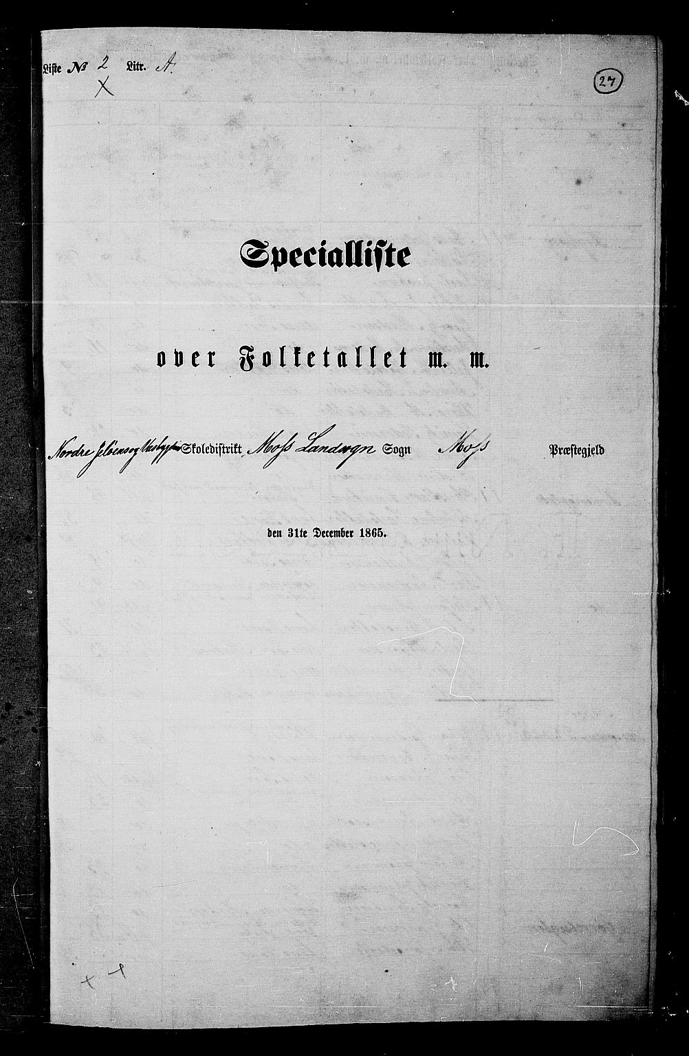 RA, 1865 census for Moss/Moss, 1865, p. 25