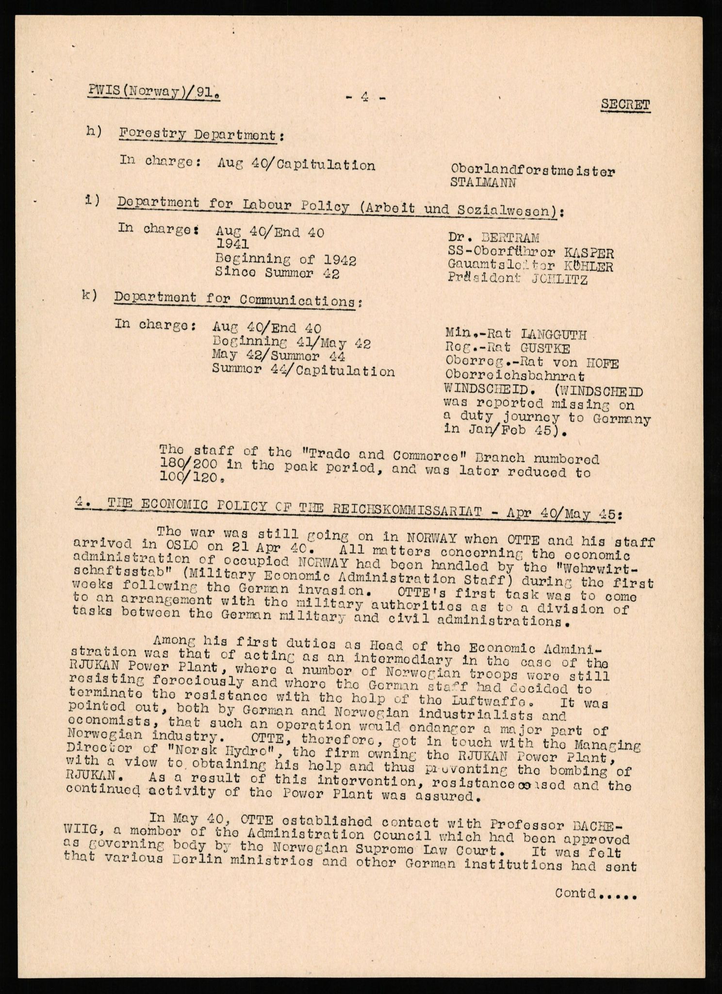 Forsvaret, Forsvarets overkommando II, AV/RA-RAFA-3915/D/Db/L0025: CI Questionaires. Tyske okkupasjonsstyrker i Norge. Tyskere., 1945-1946, p. 84