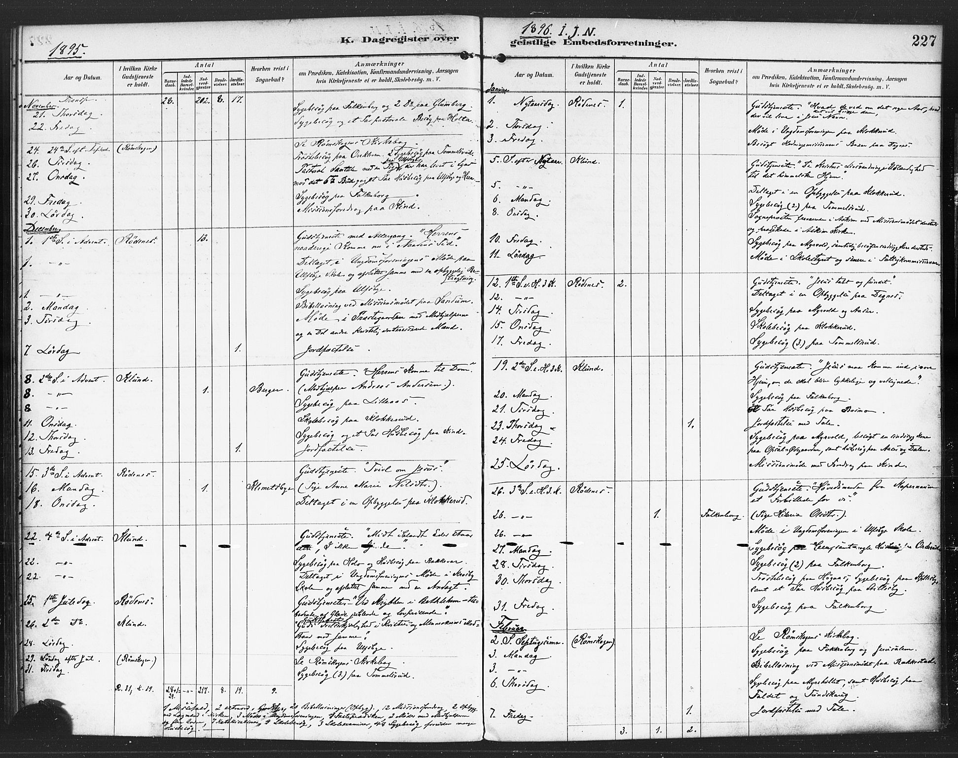 Rødenes prestekontor Kirkebøker, SAO/A-2005/F/Fa/L0010: Parish register (official) no. I 10, 1890-1900, p. 227