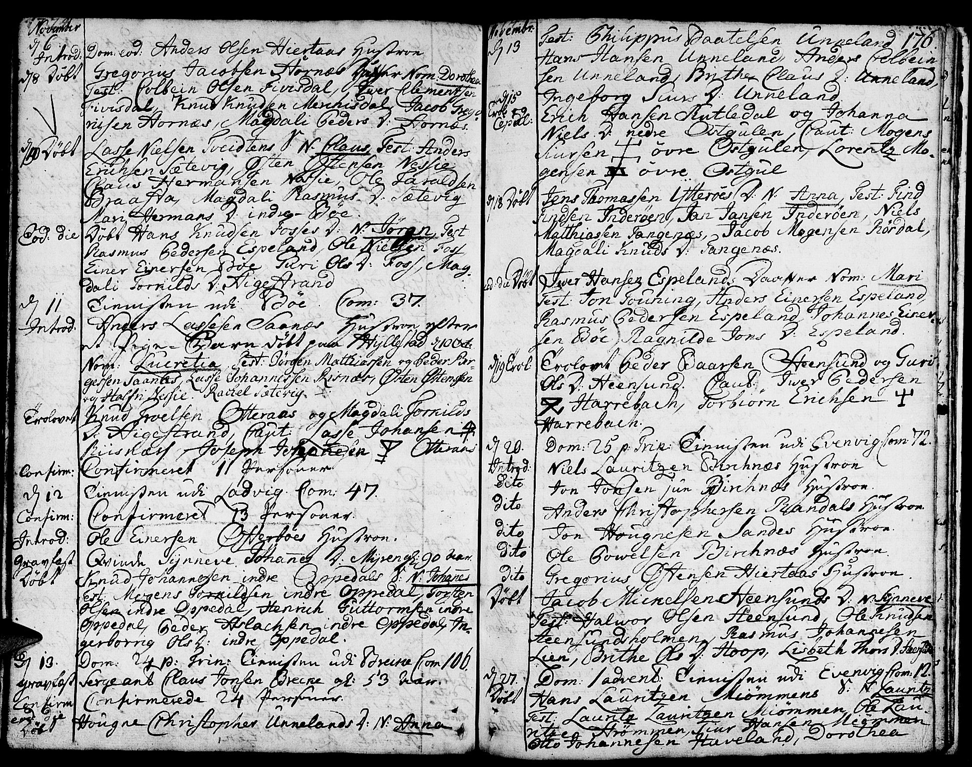 Gulen sokneprestembete, SAB/A-80201/H/Haa/Haaa/L0012: Parish register (official) no. A 12, 1749-1776, p. 176