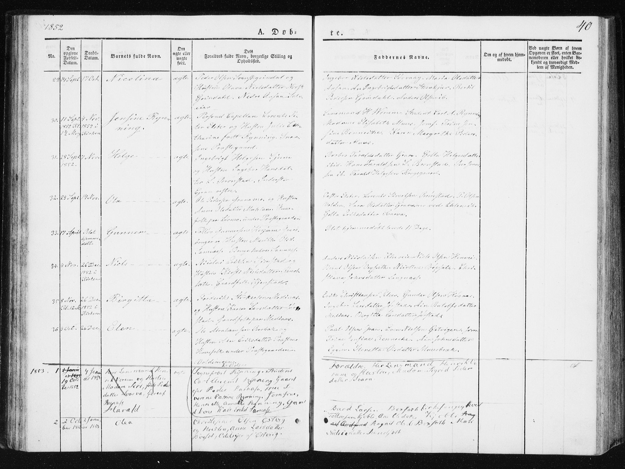 Ministerialprotokoller, klokkerbøker og fødselsregistre - Nord-Trøndelag, SAT/A-1458/749/L0470: Parish register (official) no. 749A04, 1834-1853, p. 40