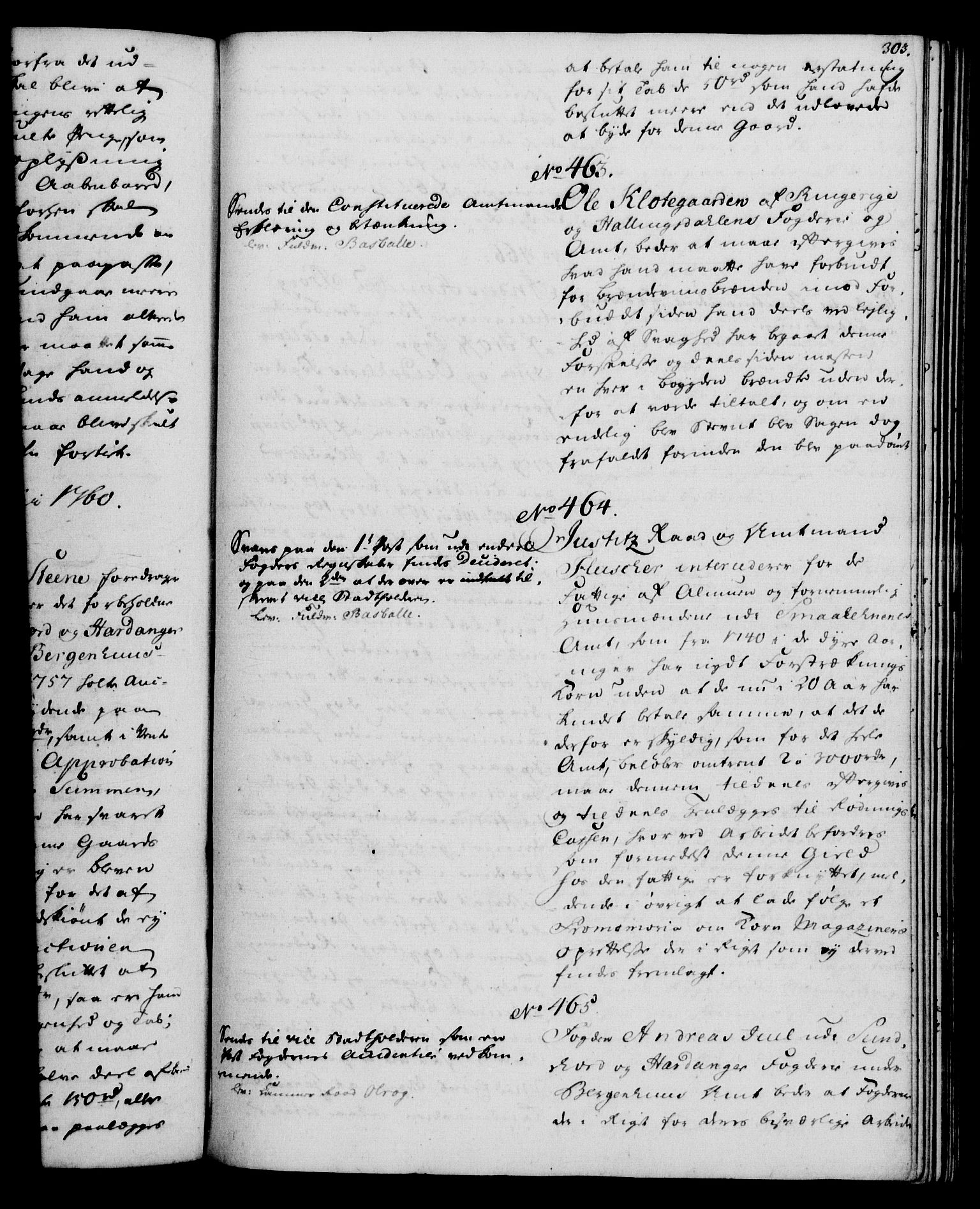 Rentekammeret, Kammerkanselliet, AV/RA-EA-3111/G/Gh/Gha/L0035: Norsk ekstraktmemorialprotokoll (merket RK 53.80), 1759-1771, p. 303