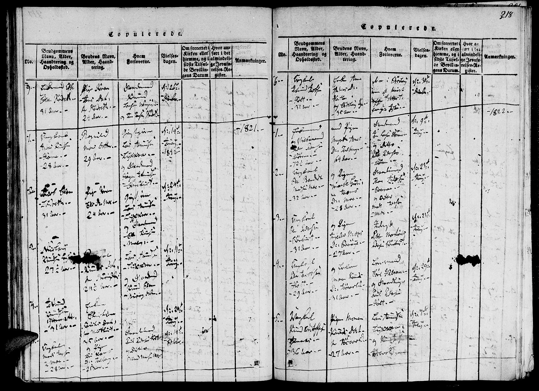 Ministerialprotokoller, klokkerbøker og fødselsregistre - Møre og Romsdal, AV/SAT-A-1454/520/L0273: Parish register (official) no. 520A03, 1817-1826, p. 218