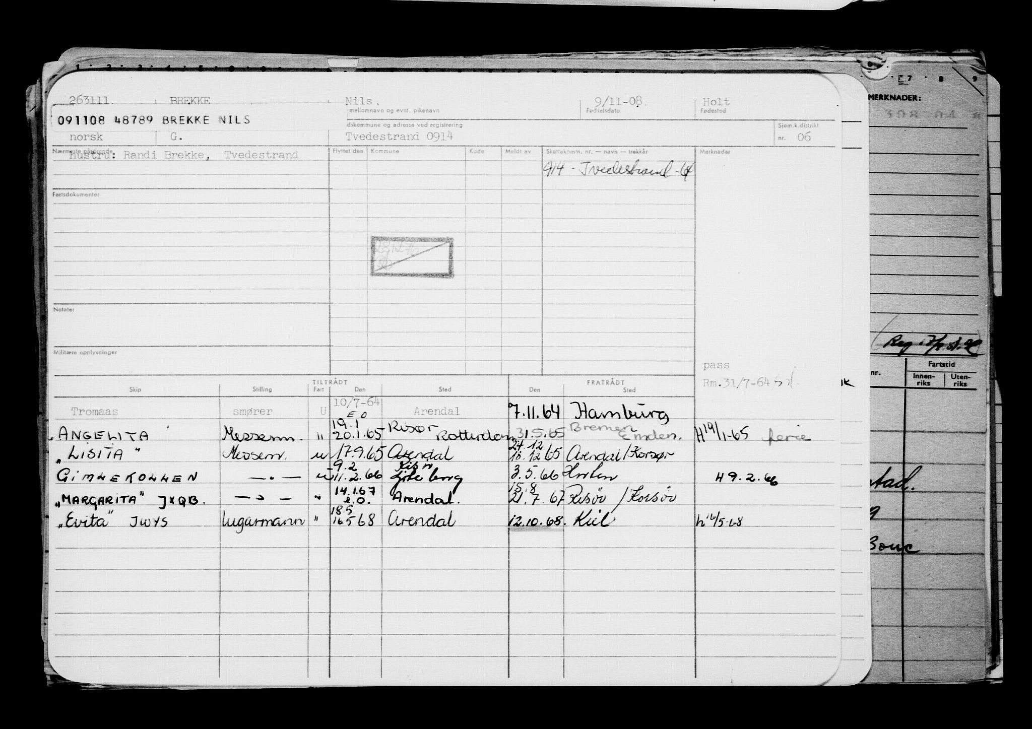 Direktoratet for sjømenn, AV/RA-S-3545/G/Gb/L0080: Hovedkort, 1908, p. 105
