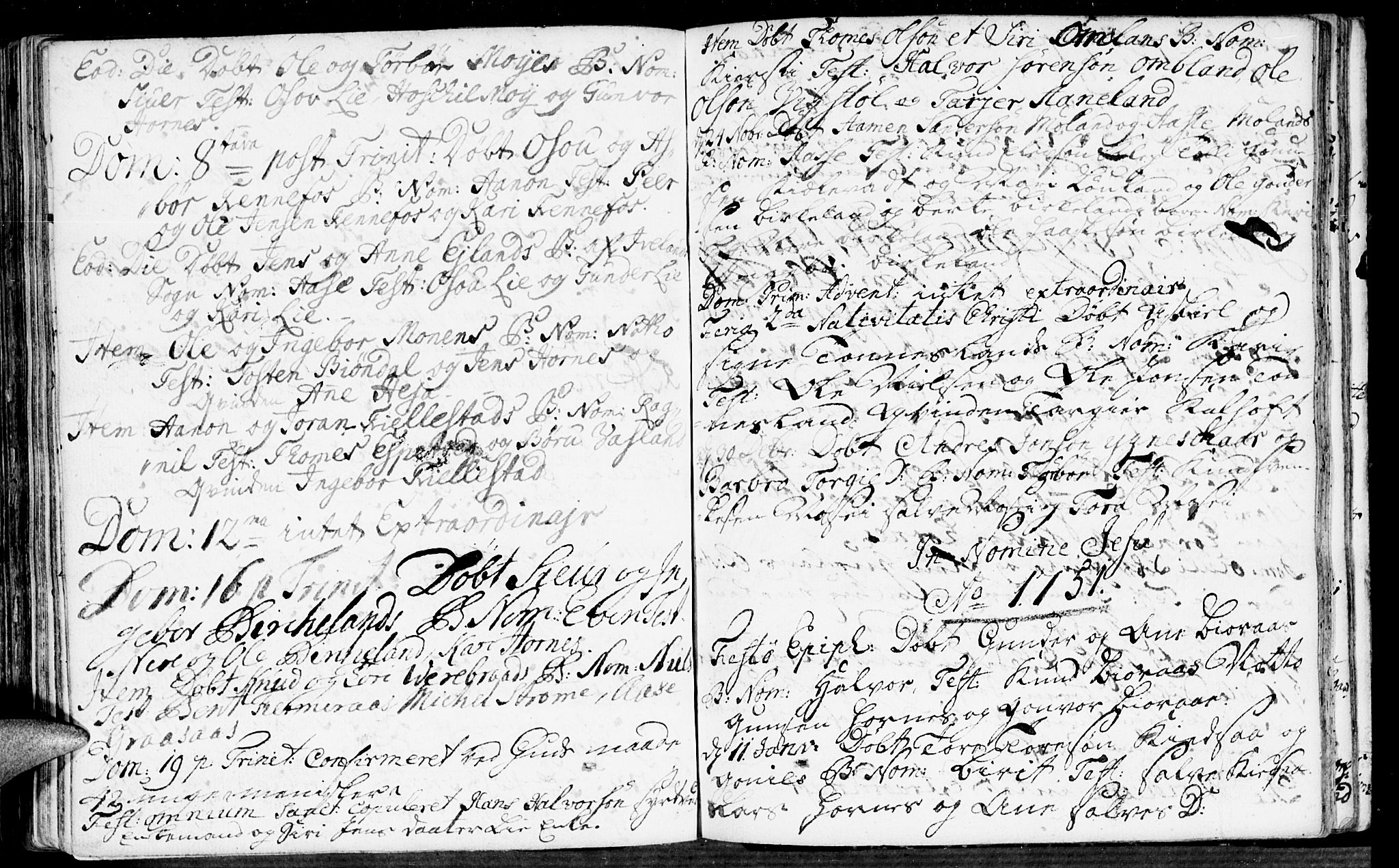 Evje sokneprestkontor, AV/SAK-1111-0008/F/Fa/Fab/L0001: Parish register (official) no. A 1, 1704-1764, p. 208-209