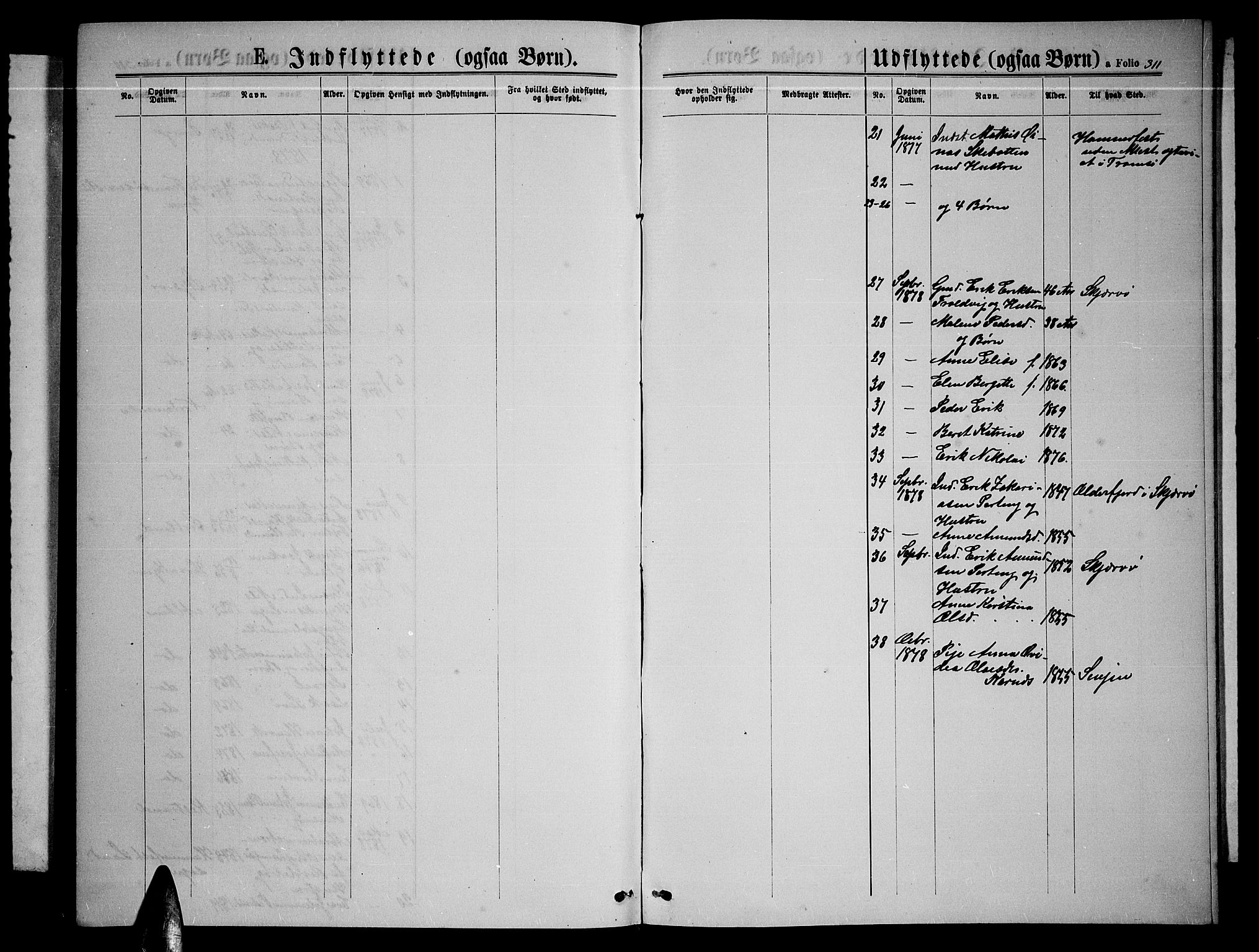 Lyngen sokneprestembete, SATØ/S-1289/H/He/Heb/L0004klokker: Parish register (copy) no. 4, 1868-1878, p. 311