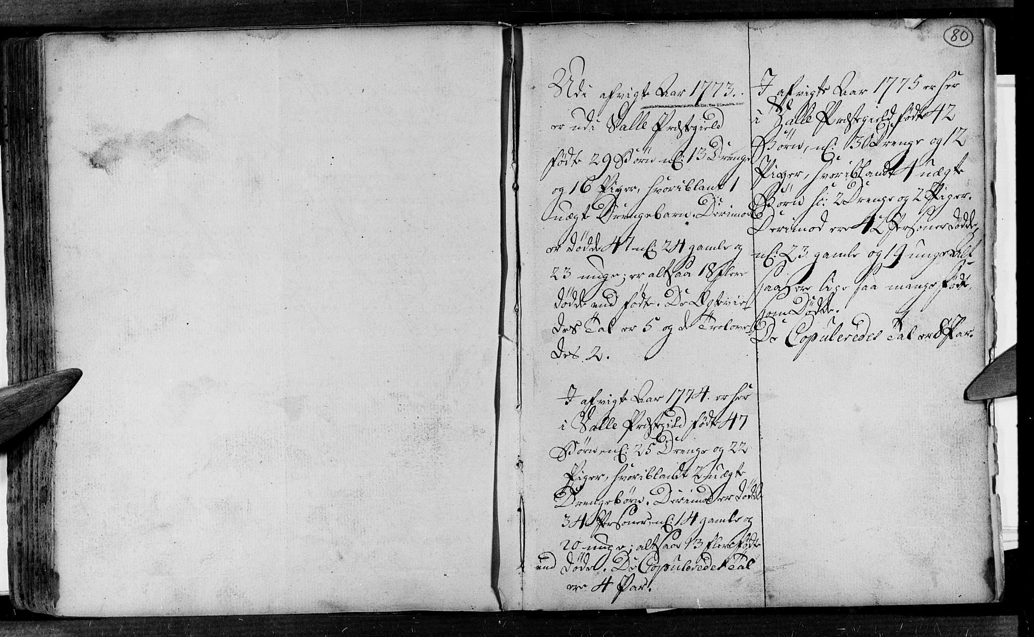 Valle sokneprestkontor, SAK/1111-0044/F/Fa/Fac/L0002: Parish register (official) no. A 2, 1745-1776, p. 80