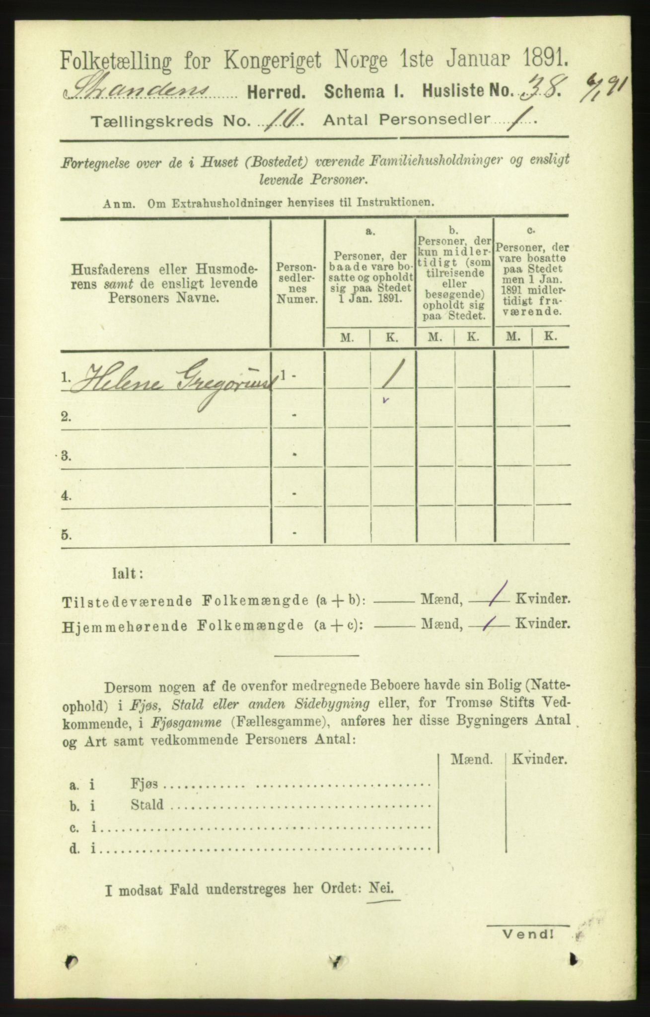 RA, 1891 census for 1525 Stranda, 1891, p. 2382