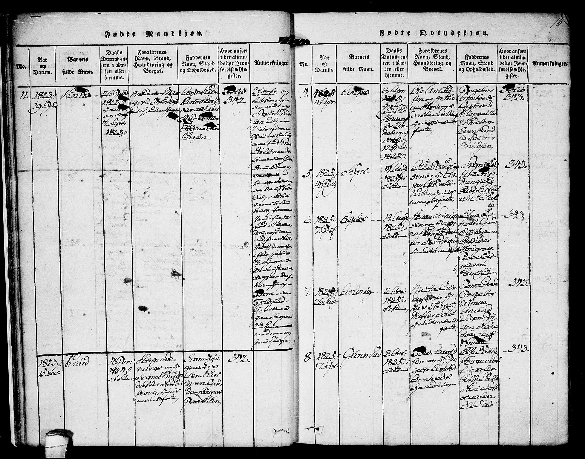 Kviteseid kirkebøker, SAKO/A-276/F/Fc/L0001: Parish register (official) no. III 1, 1815-1836, p. 16
