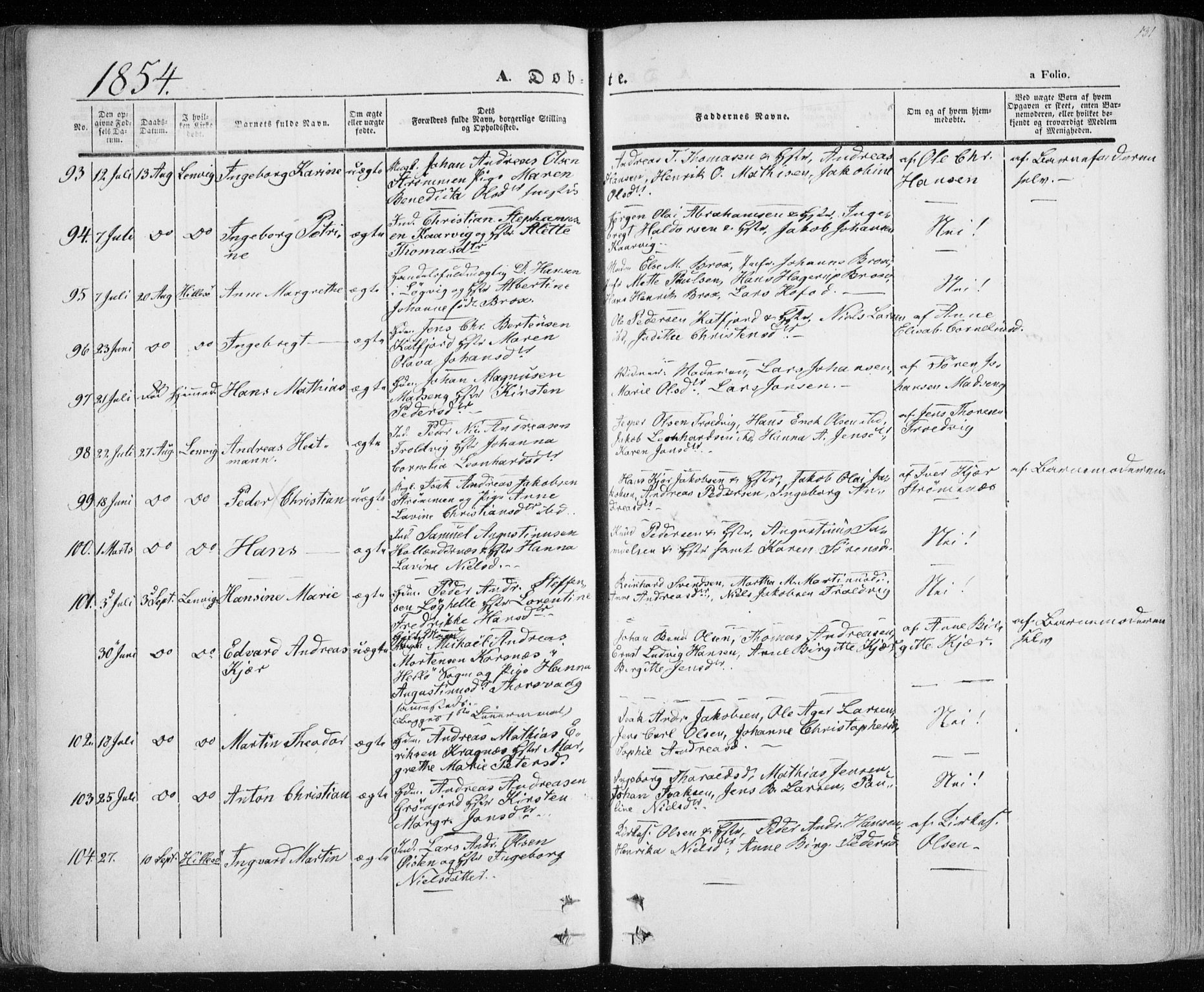 Lenvik sokneprestembete, AV/SATØ-S-1310/H/Ha/Haa/L0006kirke: Parish register (official) no. 6, 1845-1854, p. 131