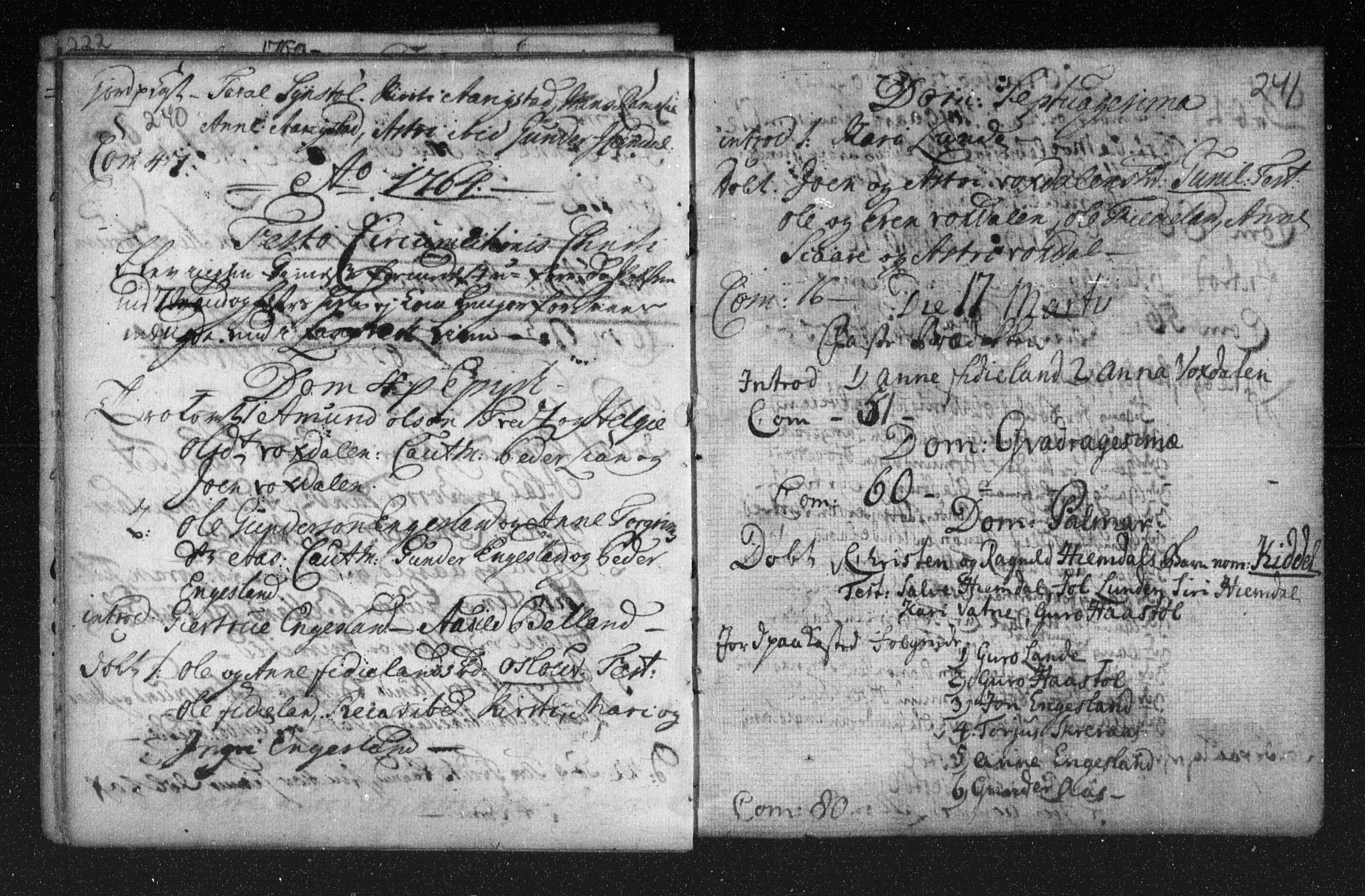 Herefoss sokneprestkontor, AV/SAK-1111-0019/F/Fa/Fab/L0001: Parish register (official) no. A 1, 1704-1779, p. 240-241