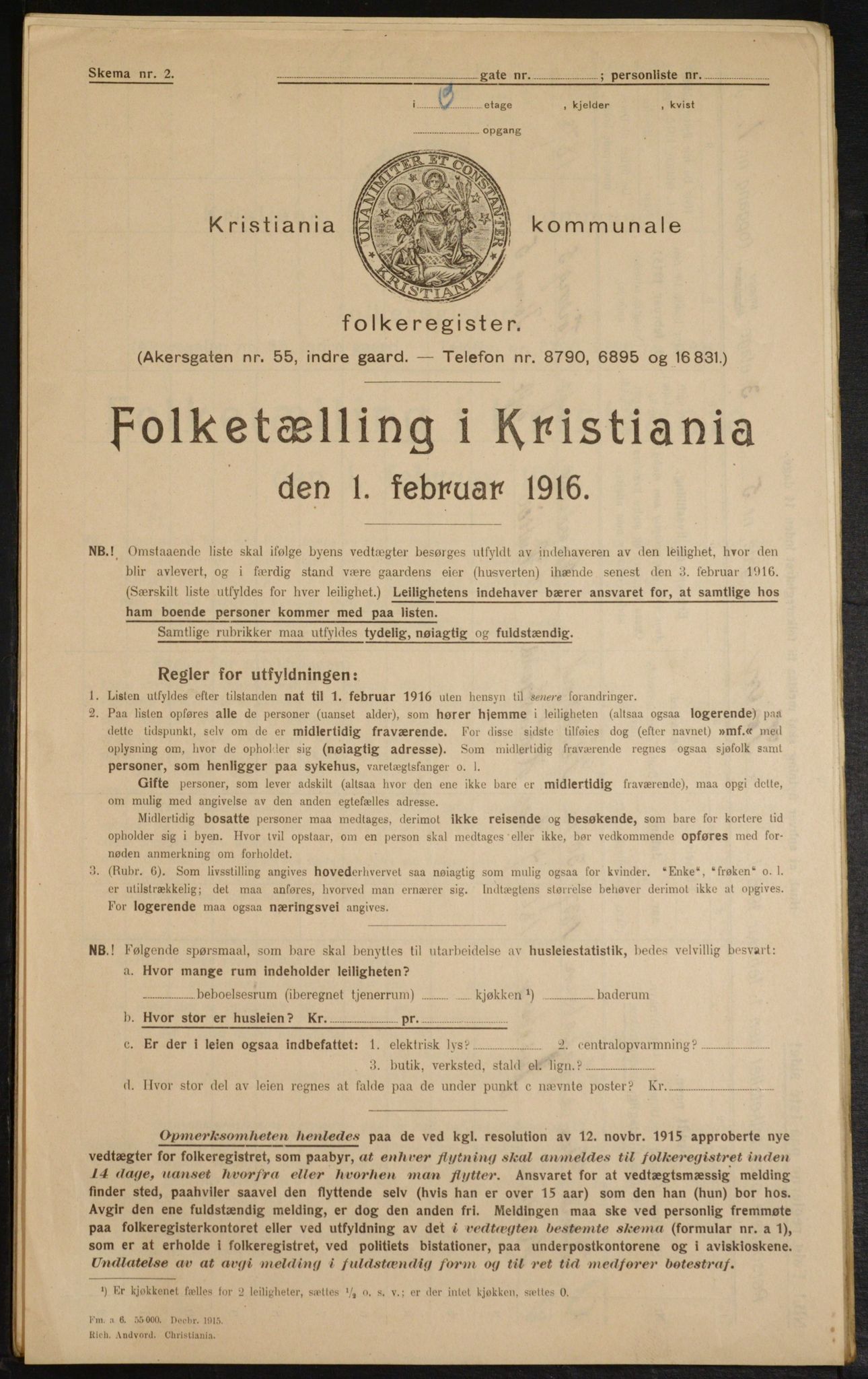 OBA, Municipal Census 1916 for Kristiania, 1916, p. 120681
