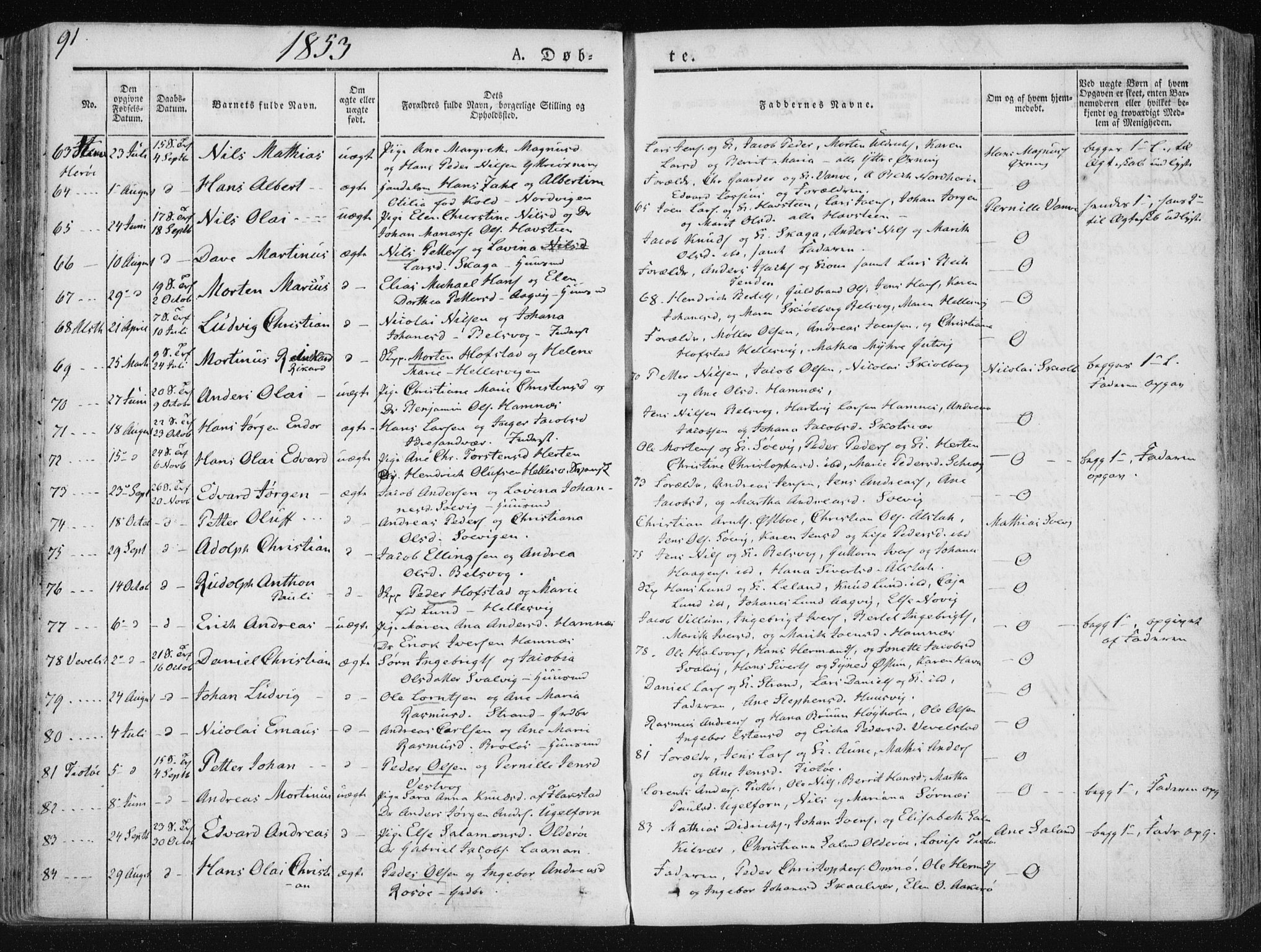 Ministerialprotokoller, klokkerbøker og fødselsregistre - Nordland, SAT/A-1459/830/L0446: Parish register (official) no. 830A10, 1831-1865, p. 91