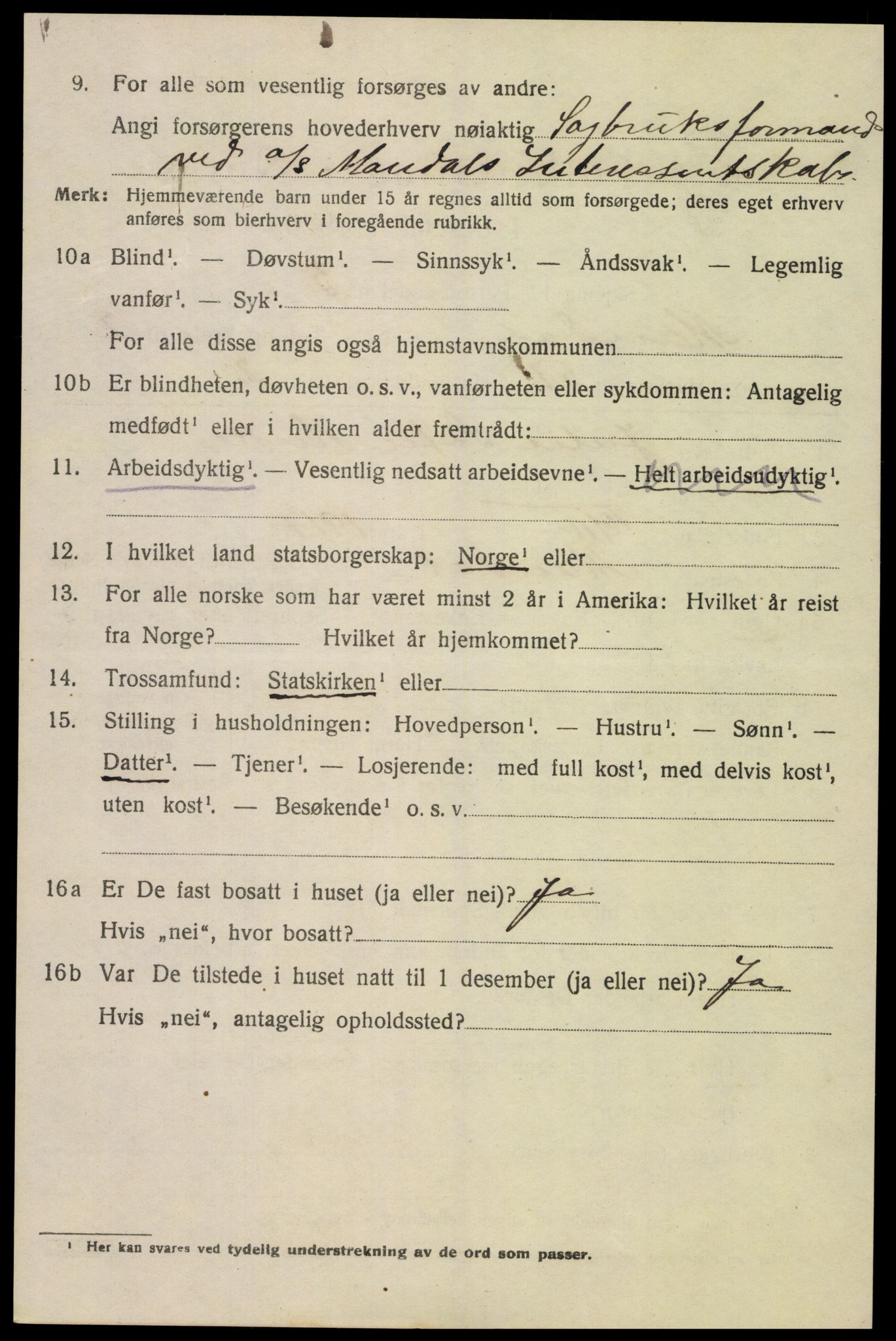 SAK, 1920 census for Mandal, 1920, p. 4748