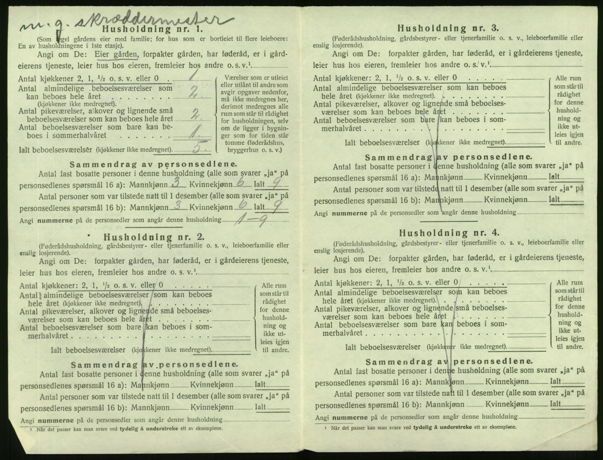 SAT, 1920 census for Vanylven, 1920, p. 224