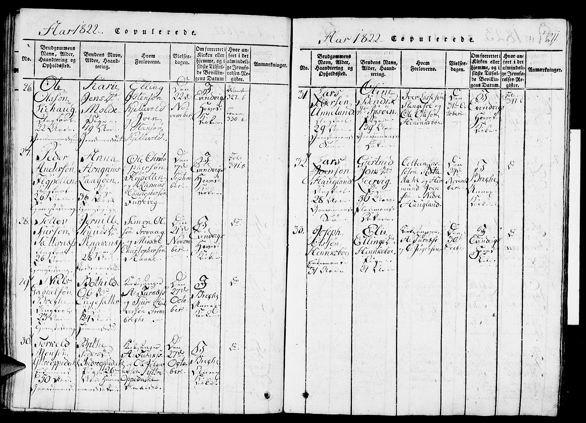 Gulen sokneprestembete, AV/SAB-A-80201/H/Haa/Haaa/L0018: Parish register (official) no. A 18, 1816-1825, p. 211