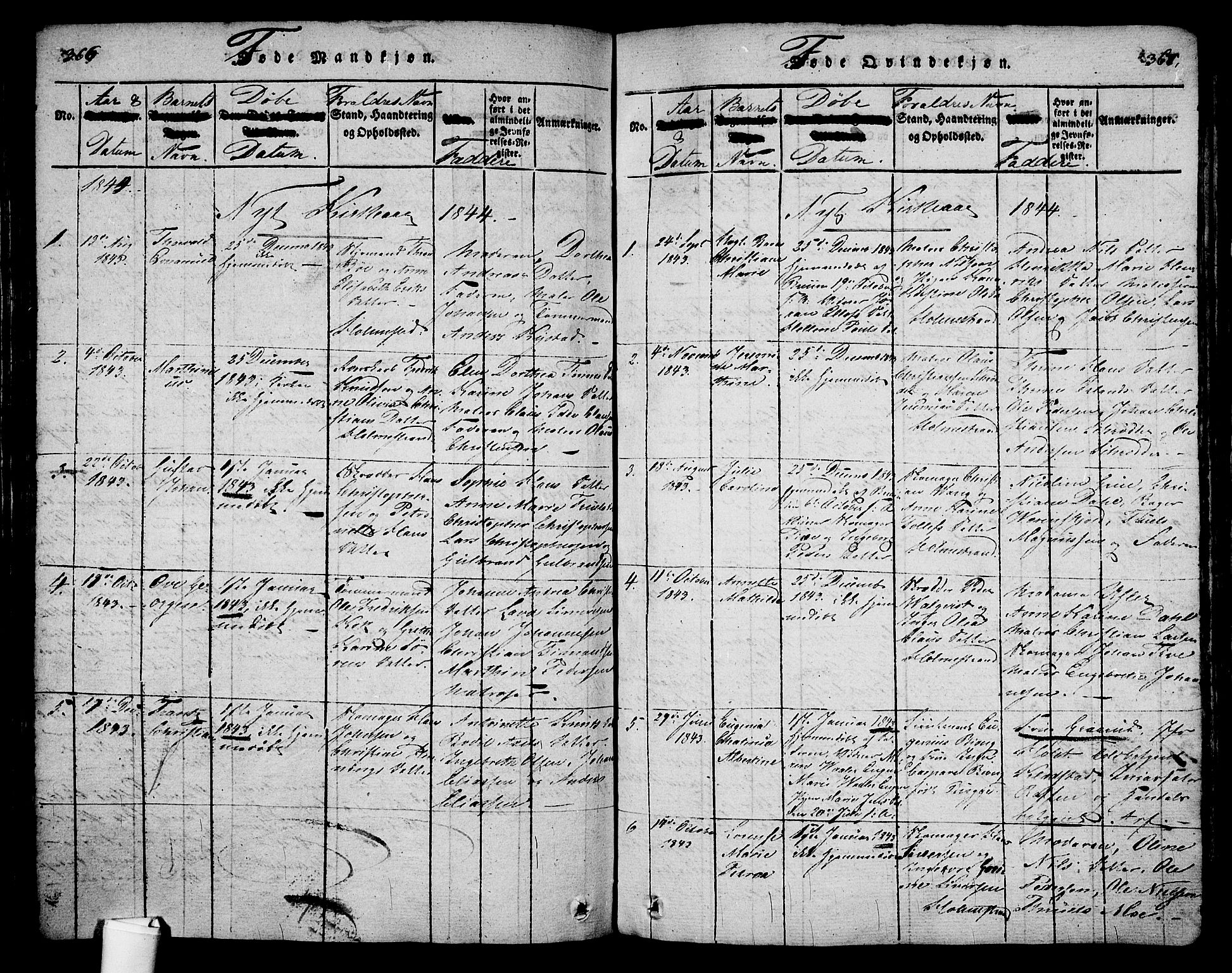 Holmestrand kirkebøker, SAKO/A-346/G/Ga/L0001: Parish register (copy) no. 1, 1814-1848, p. 366-367