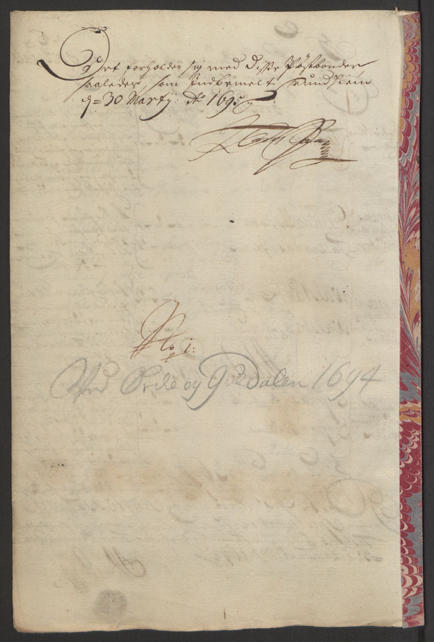 Rentekammeret inntil 1814, Reviderte regnskaper, Fogderegnskap, AV/RA-EA-4092/R60/L3944: Fogderegnskap Orkdal og Gauldal, 1694, p. 178
